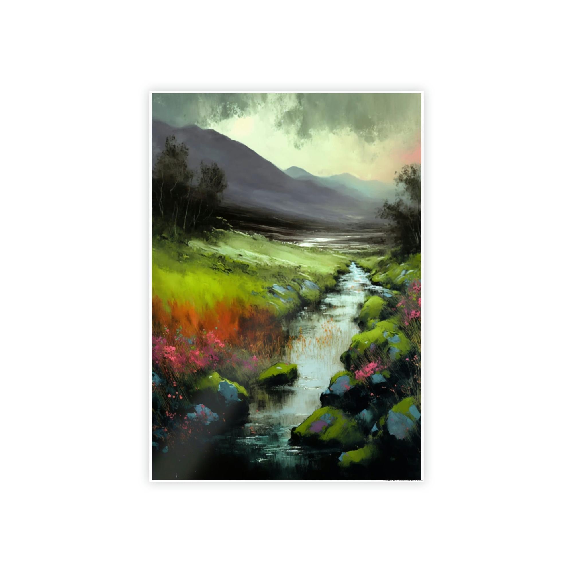 Abstract Landscape Majestic Scenery: A Print on Canvas & Poster of a Grandiose Landscape