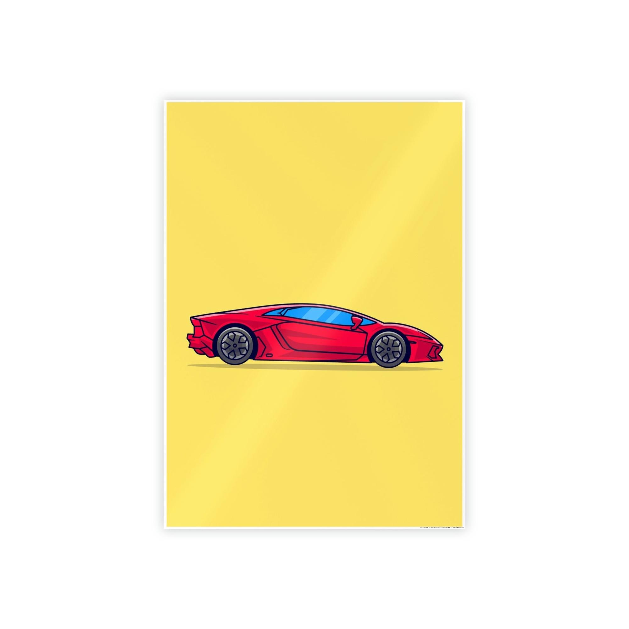 Lamborghini Vibrant Velocity: Red Lamborghini Canvas & Poster Print for Art Enthusiasts