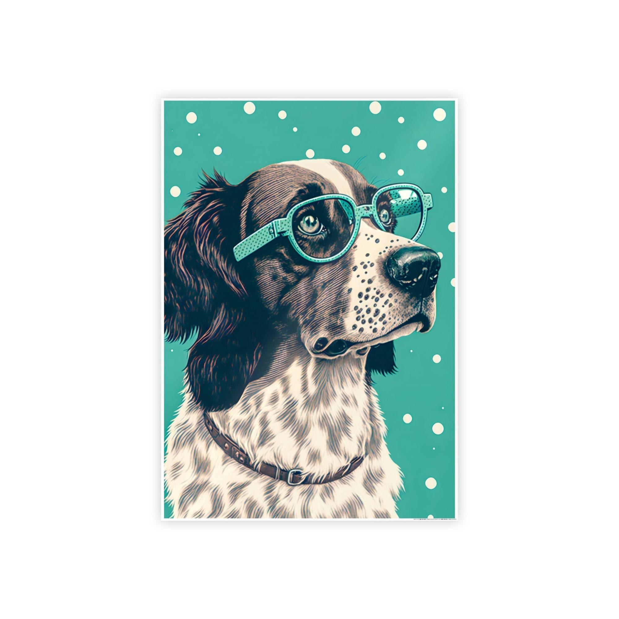 Dogs Playful Pooch: Print on Canvas of a Fun-Loving Dog on Framed Canvas