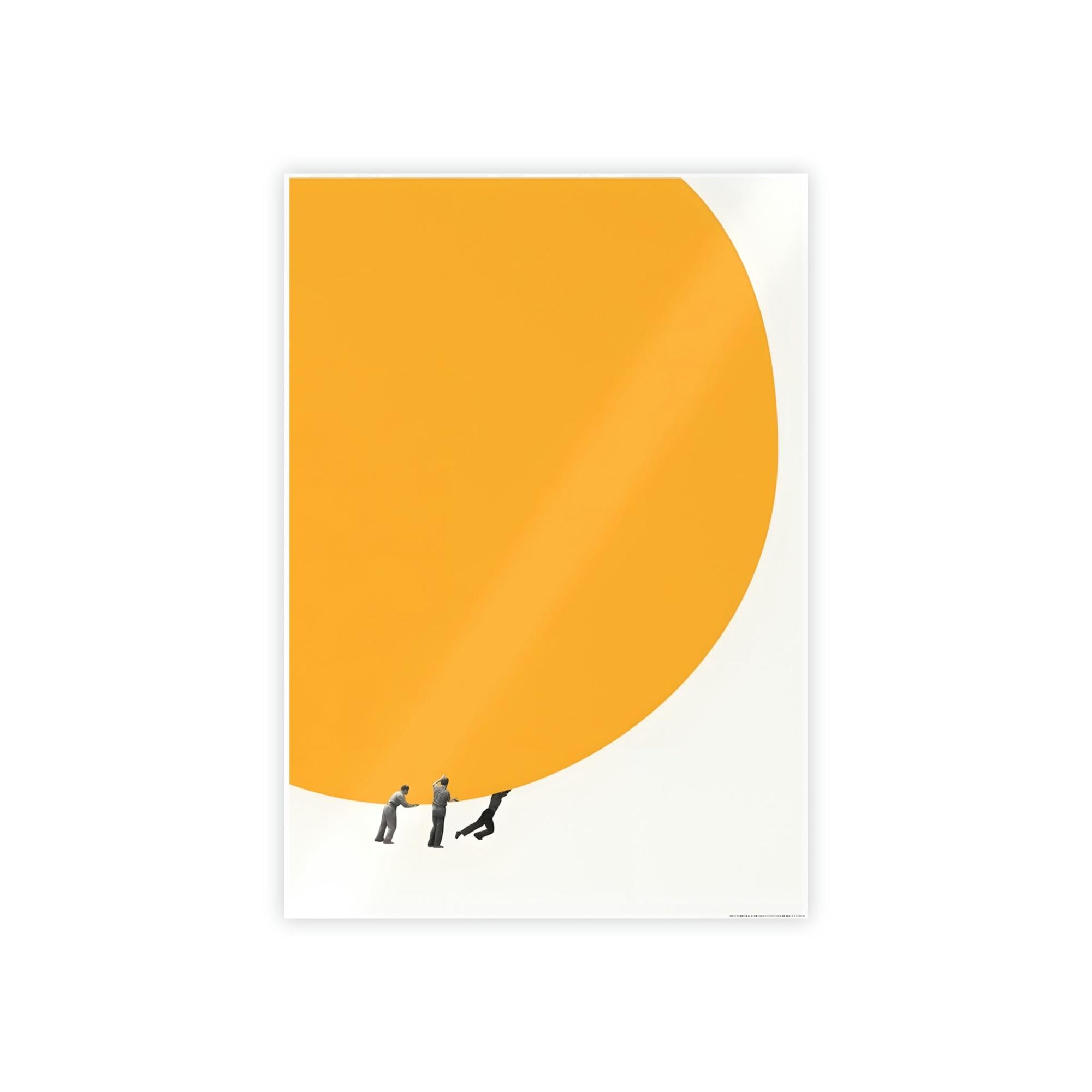 Yellow Beautiful Wall Art Print of Yellow Flowers on Natural Canvas