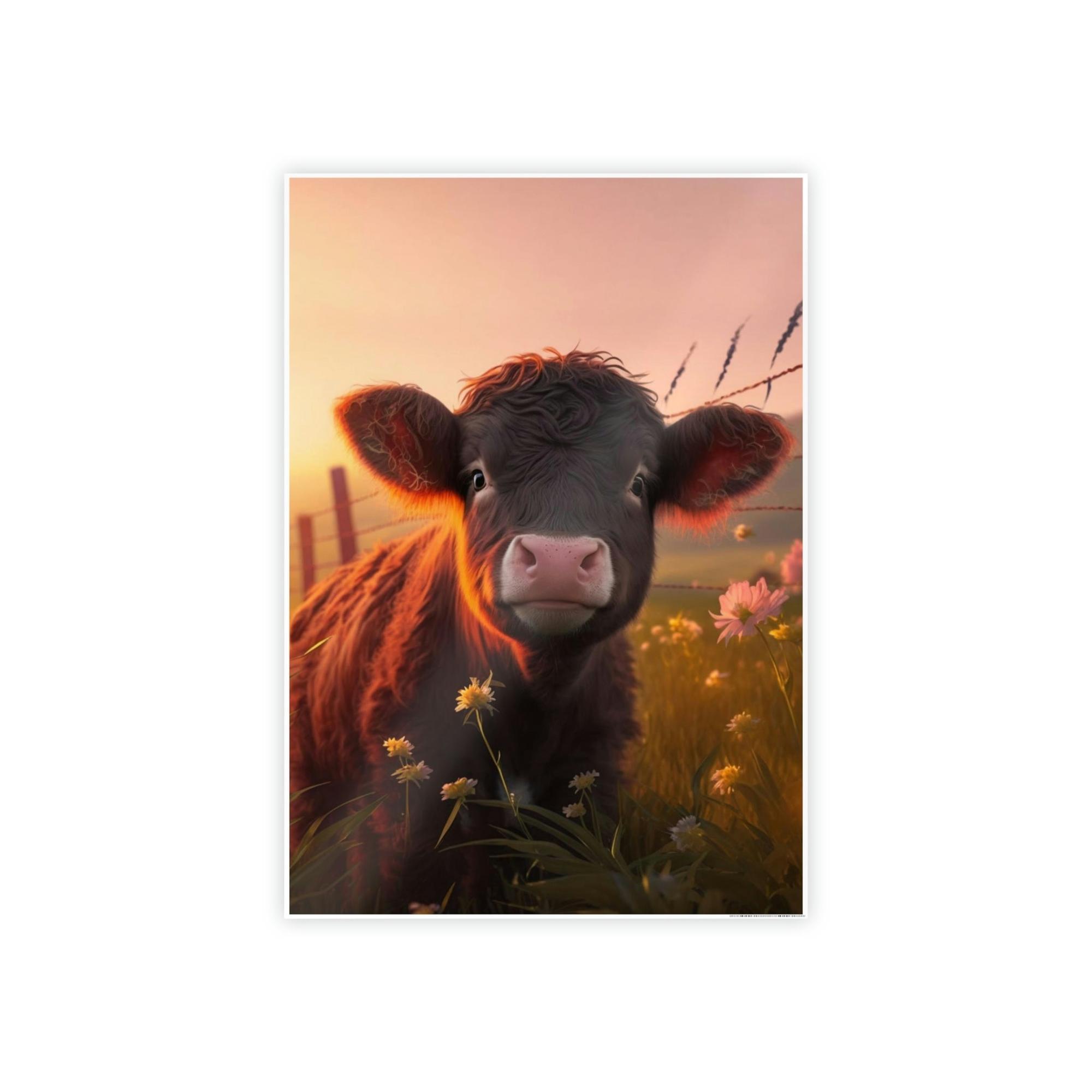 Cows Serene Bovine Beauty: Framed Poster Wall Art Featuring a Stunning Cow Portrait