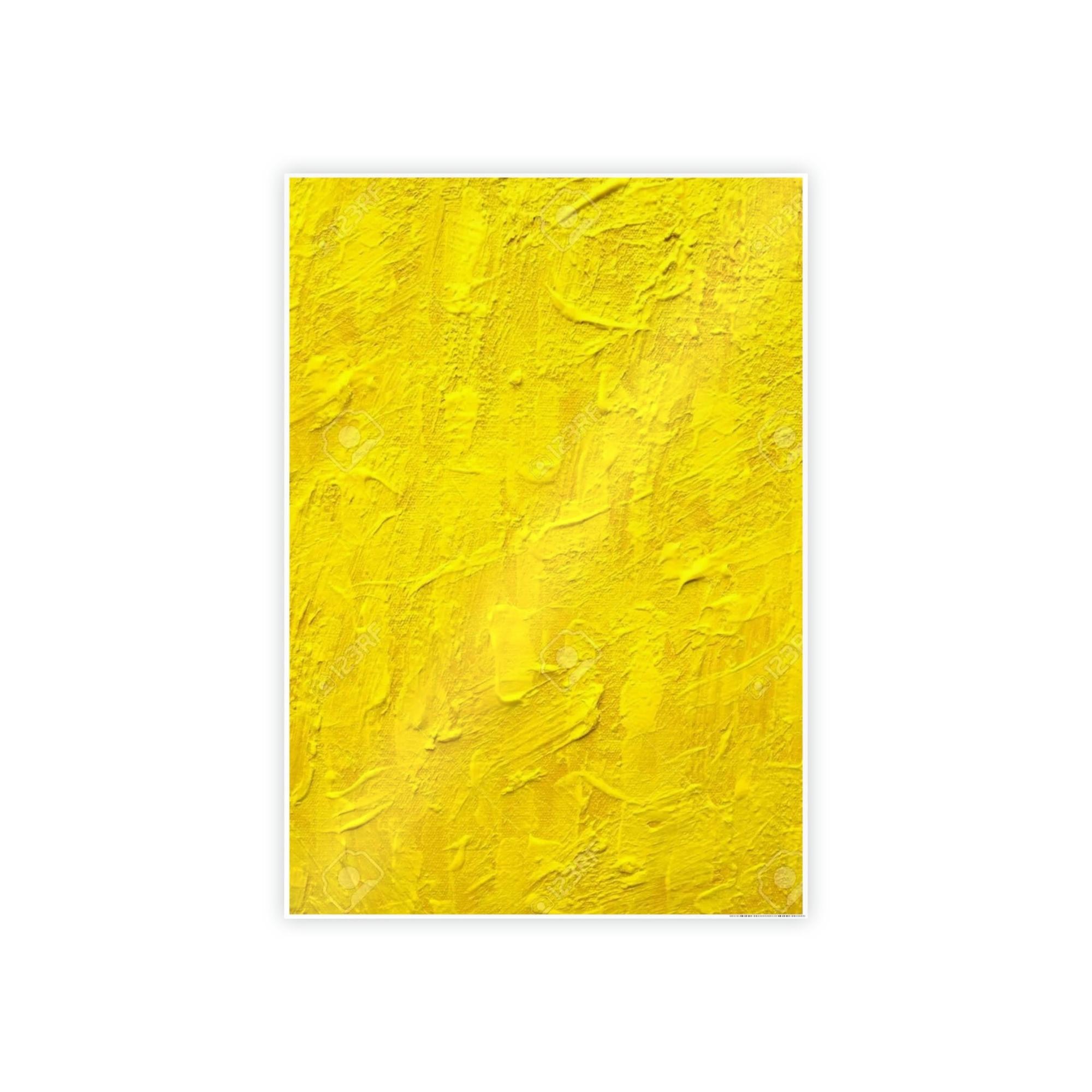 Yellow Relaxing and Serene Wall Art Print of a Yellow Color on Natural Canvas