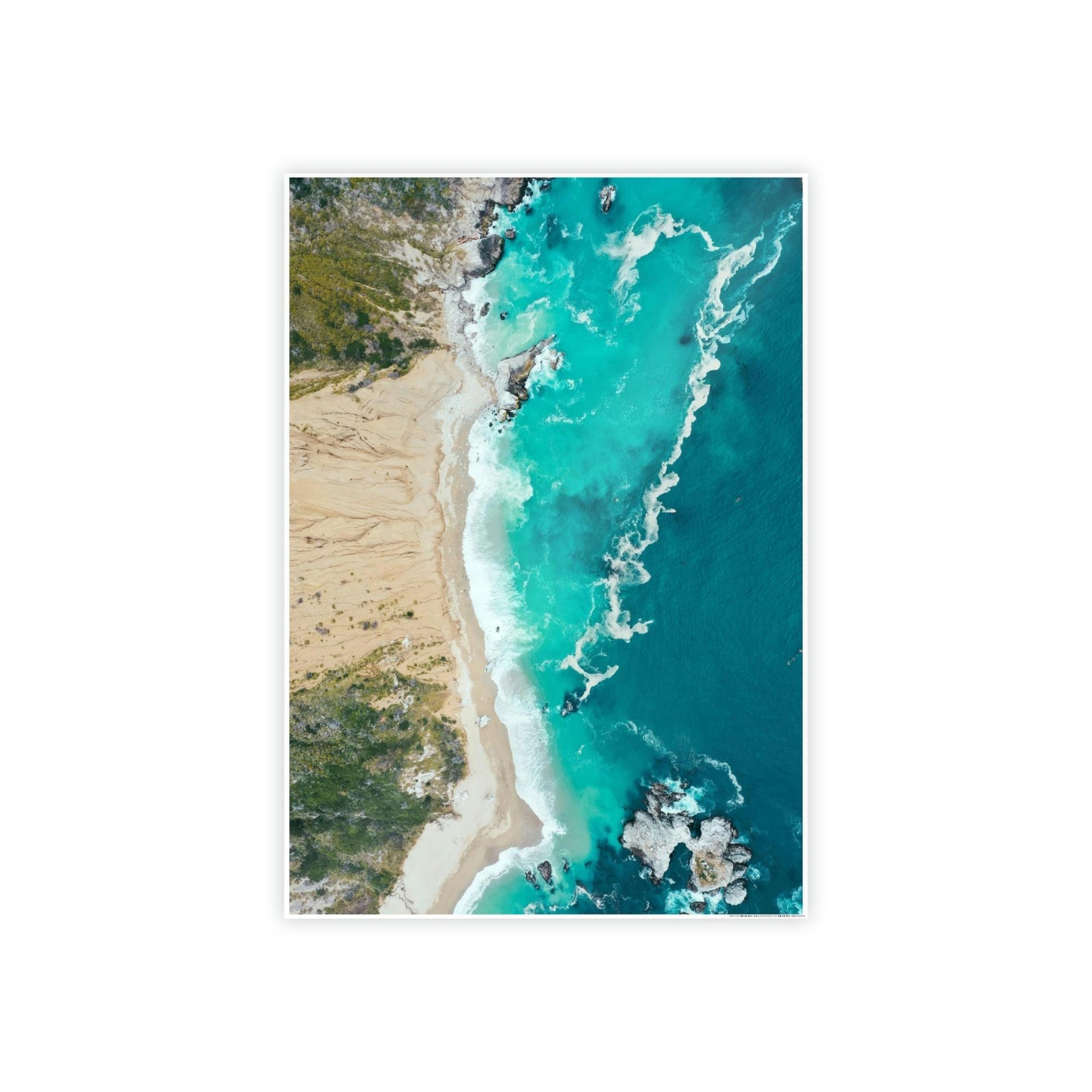 Island Beach Ocean Paradise: Art Print of a Breathtaking Island Beach on a Natural Canvas & Poster