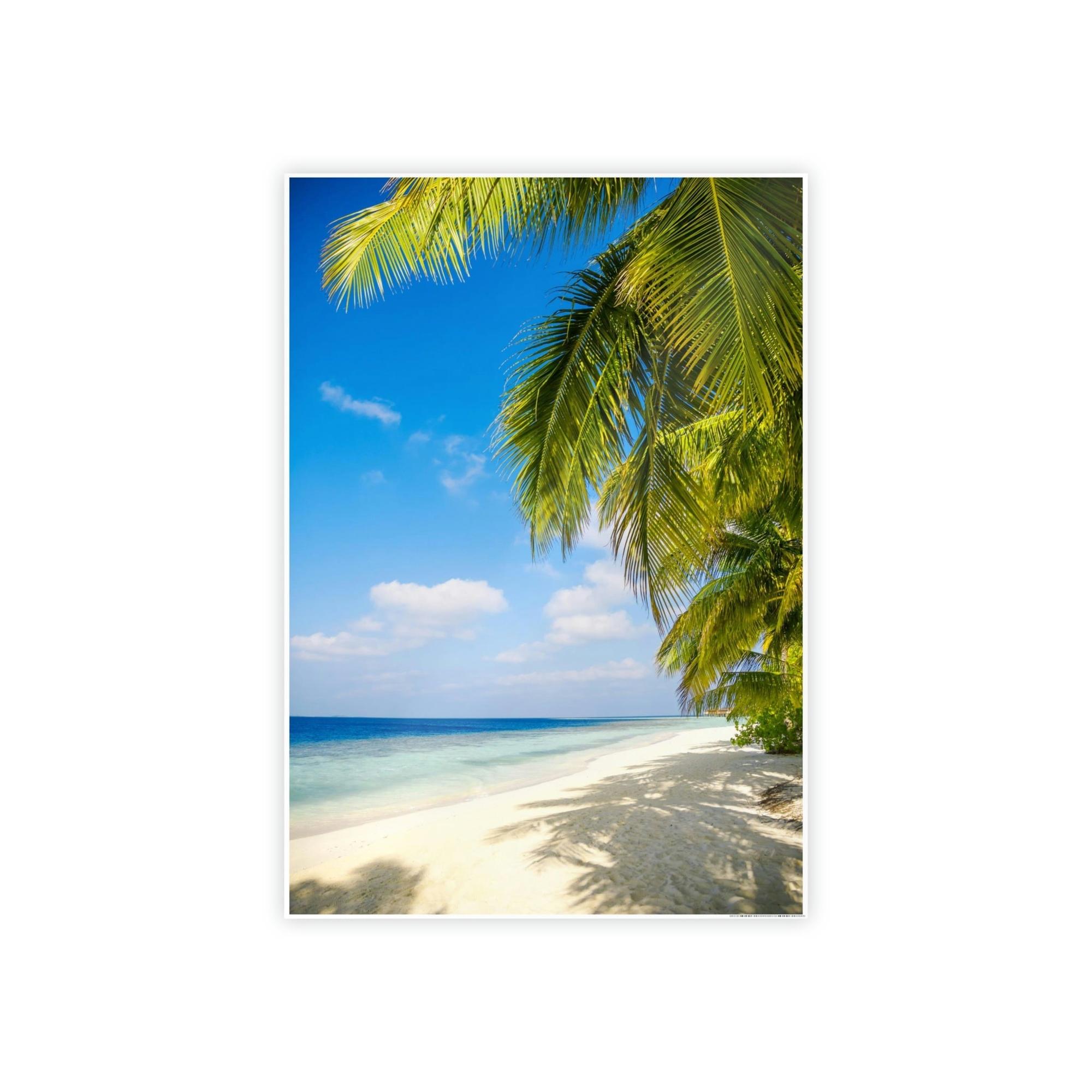 Island Beach Shores of Serenity: Wall Art of an Island Beach on a Natural Canvas & Poster