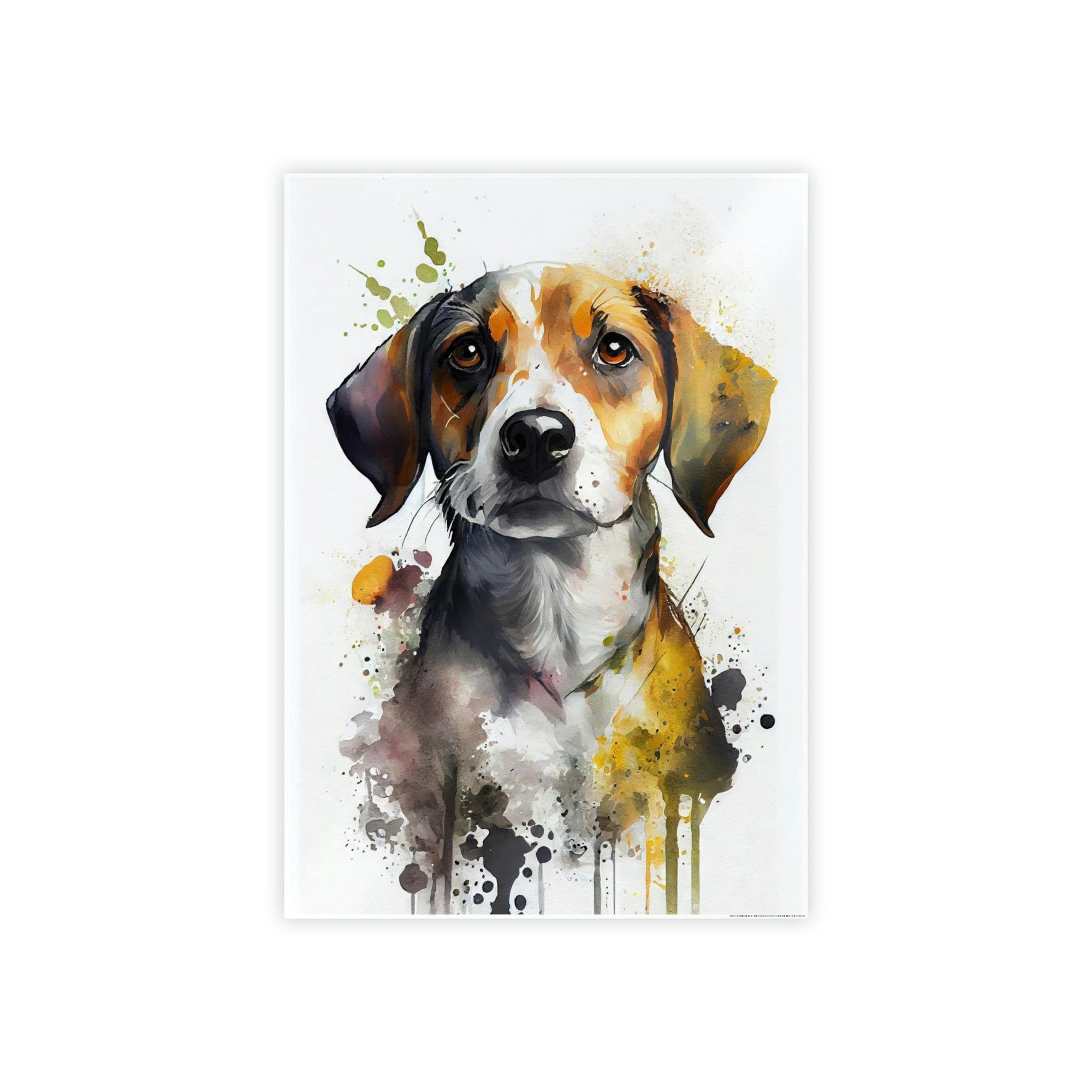 Dogs Canine Companion: Natural Canvas Wall Art of a Loyal Dog