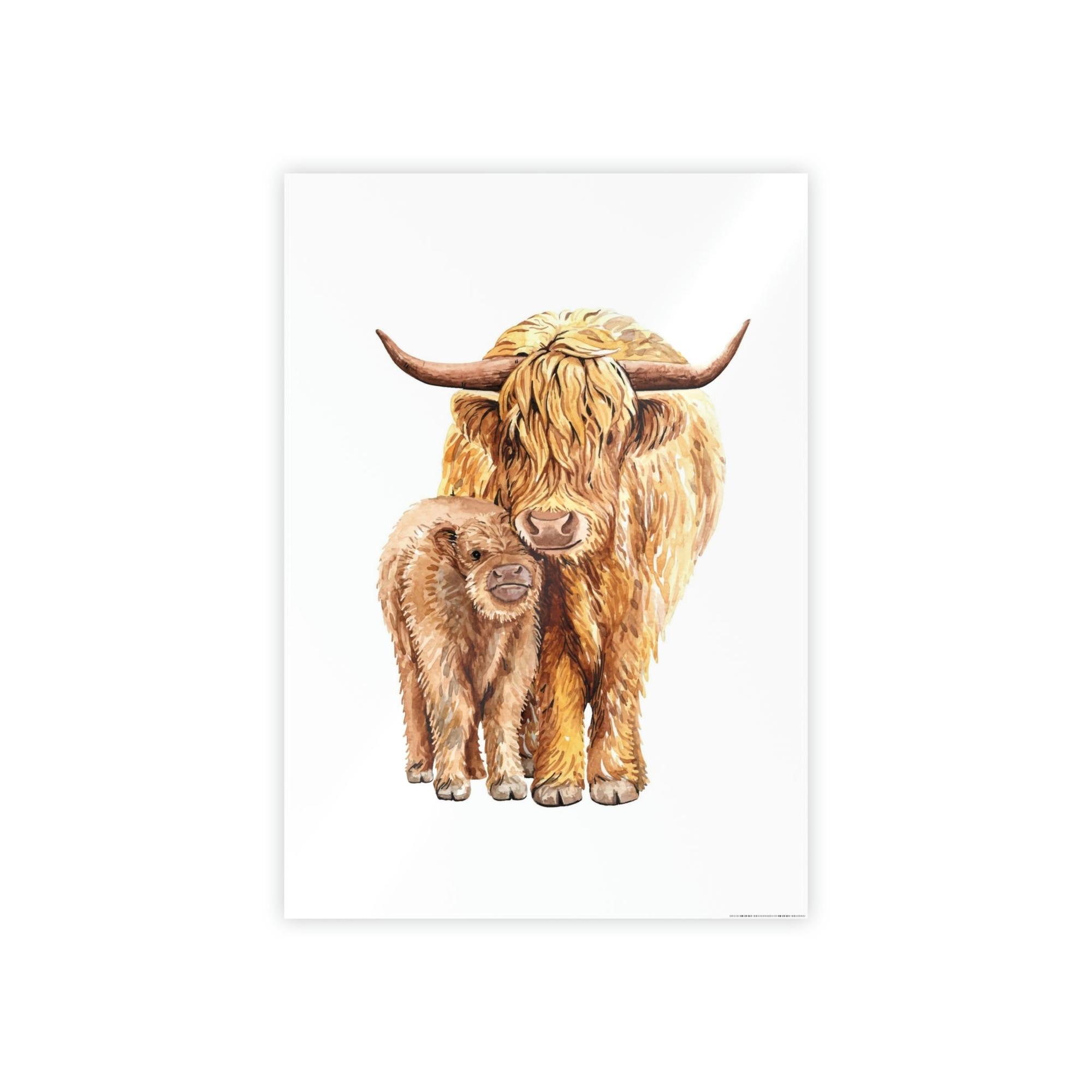 Cows Maternal Love: Heartwarming Wall Art Depicting a Cow Mother and Calf