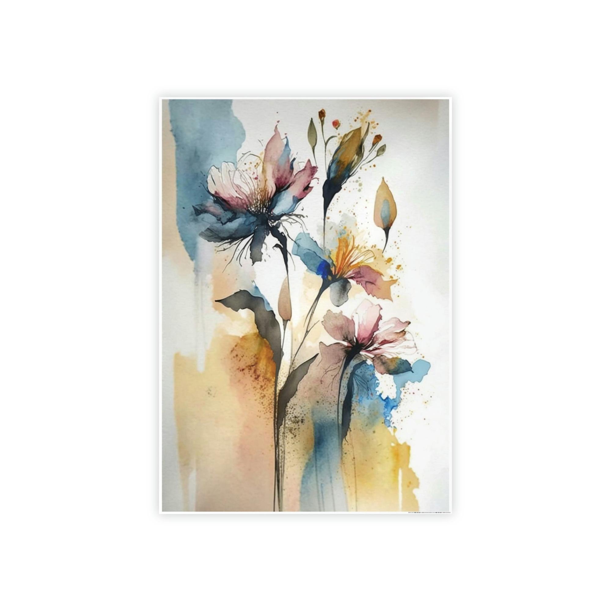 Abstract Floral Framed Poster & Canvas of Abstract Flowers: A World of Delight