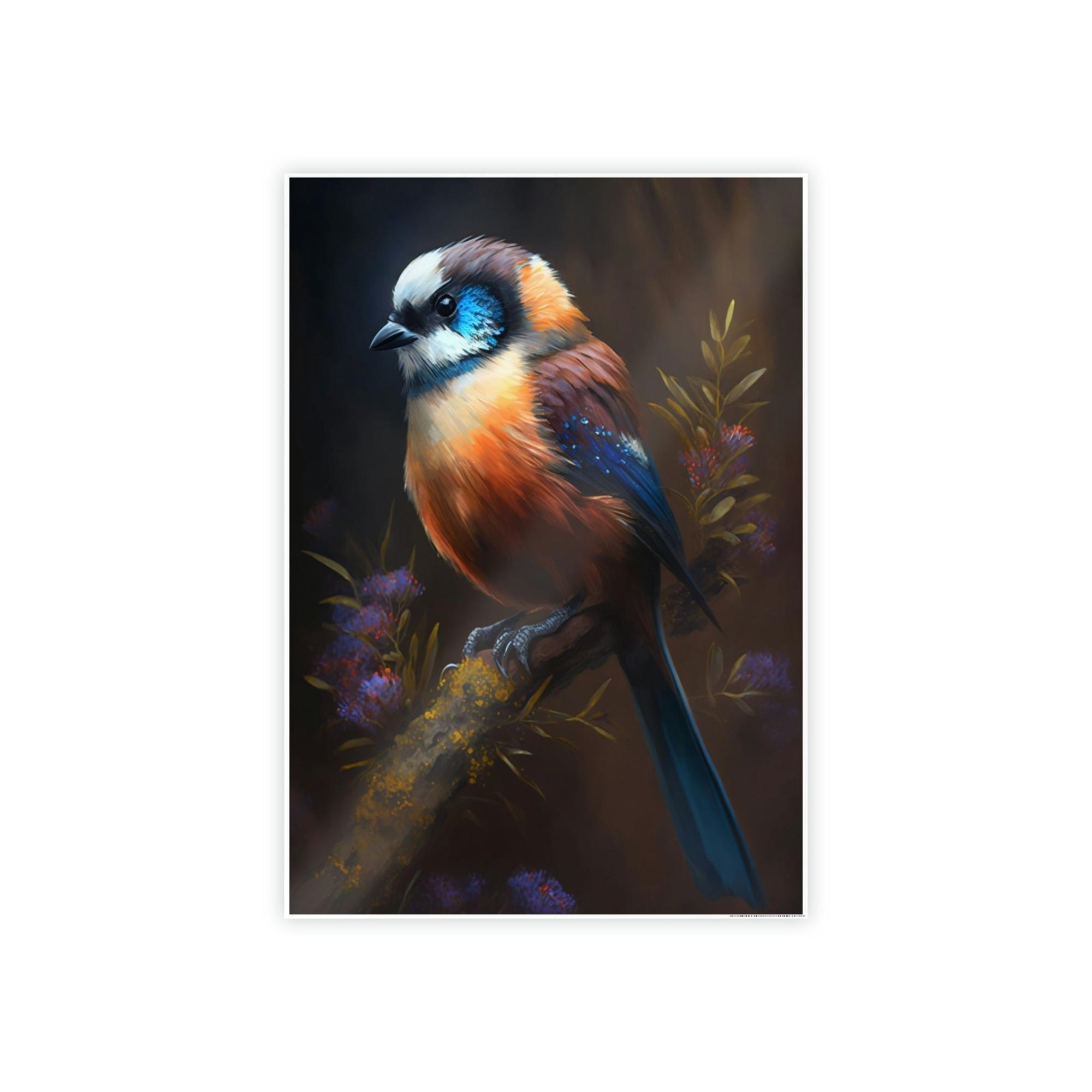 Birds The Playful Bird: Canvas & Poster Wall Art of Bird Frolicking in a Field