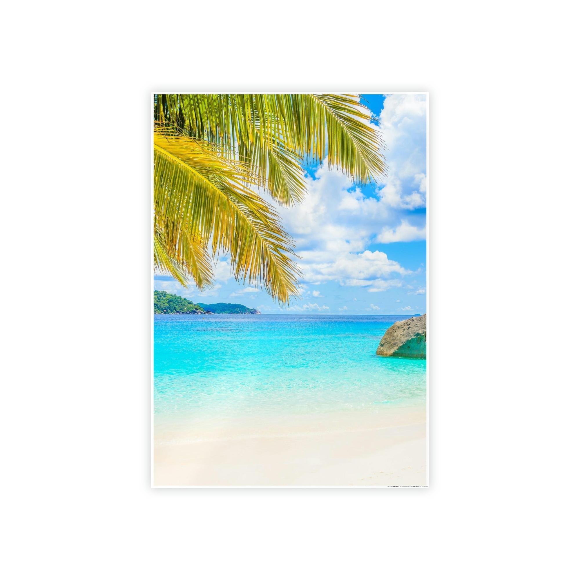 Island Beach Seaside Splendor: Canvas Art of a Tranquil Island Beach Destination
