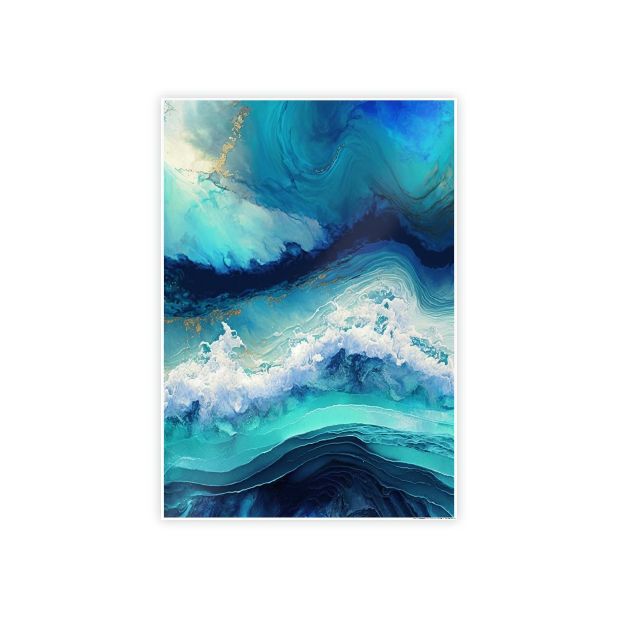 Abstract Ocean The Serenity of Waves: A Framed Canvas & Poster Artwork of an Ocean View