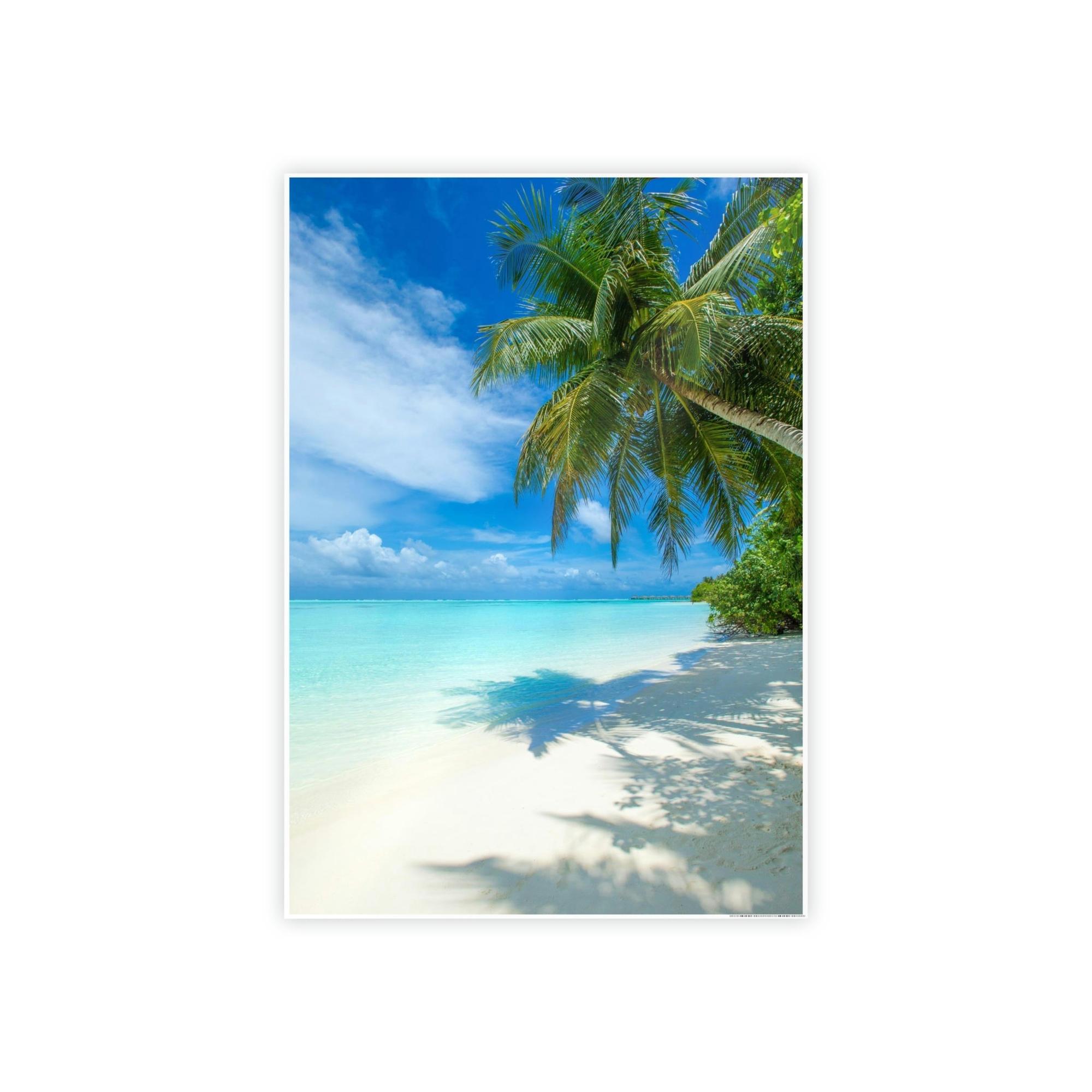 Island Beach Oceanic Dream: Wall Art of a Stunning Island Beach Scene on a Natural Canvas