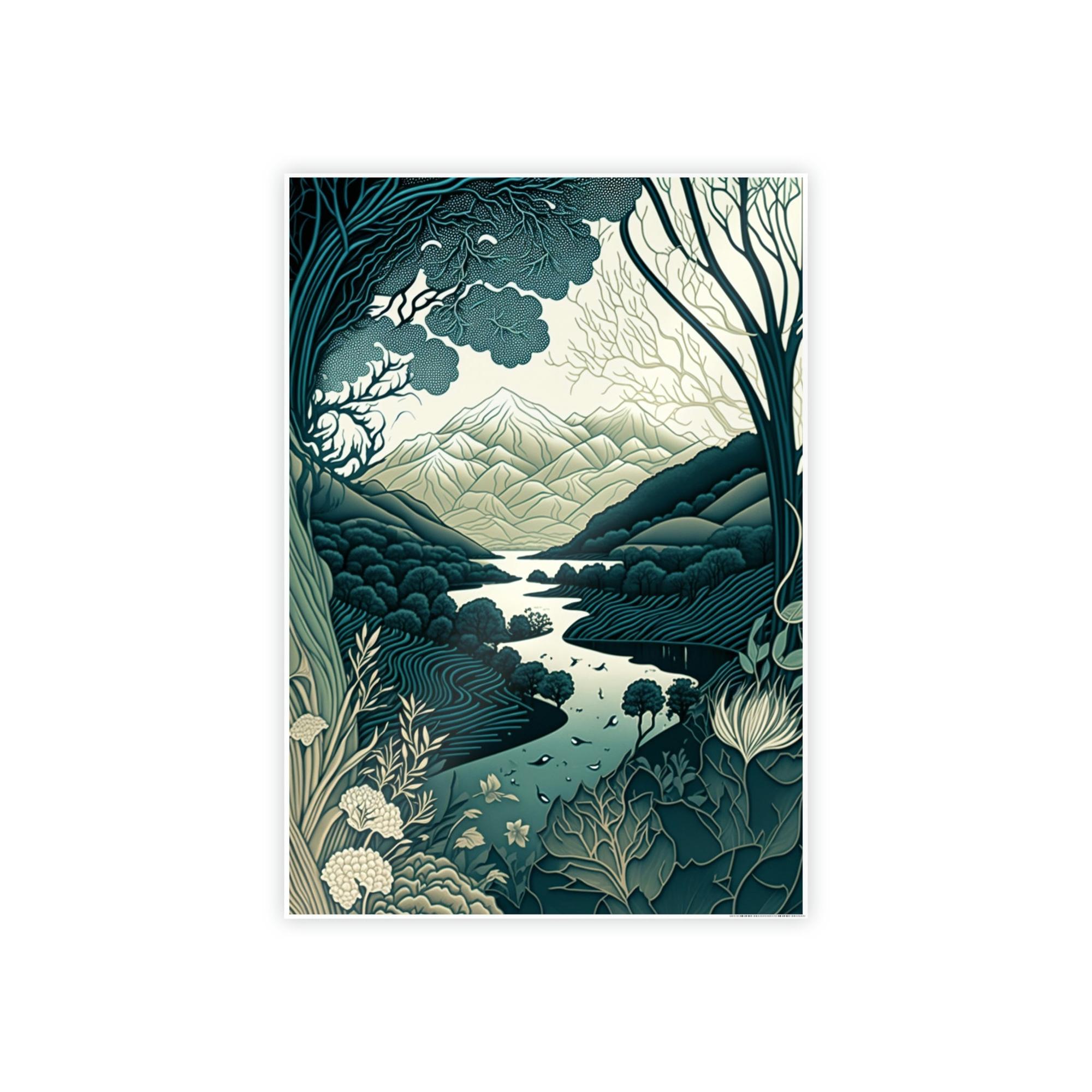 Abstract Line Art Fluid Lines: A Framed Canvas & Poster Artwork of an Abstract Flowing Design