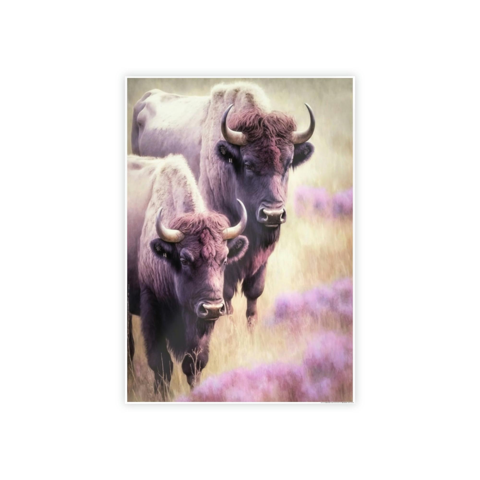 Bisons The Bison's Power: A Natural Canvas & Poster Painting of a Bisons at Its Prime