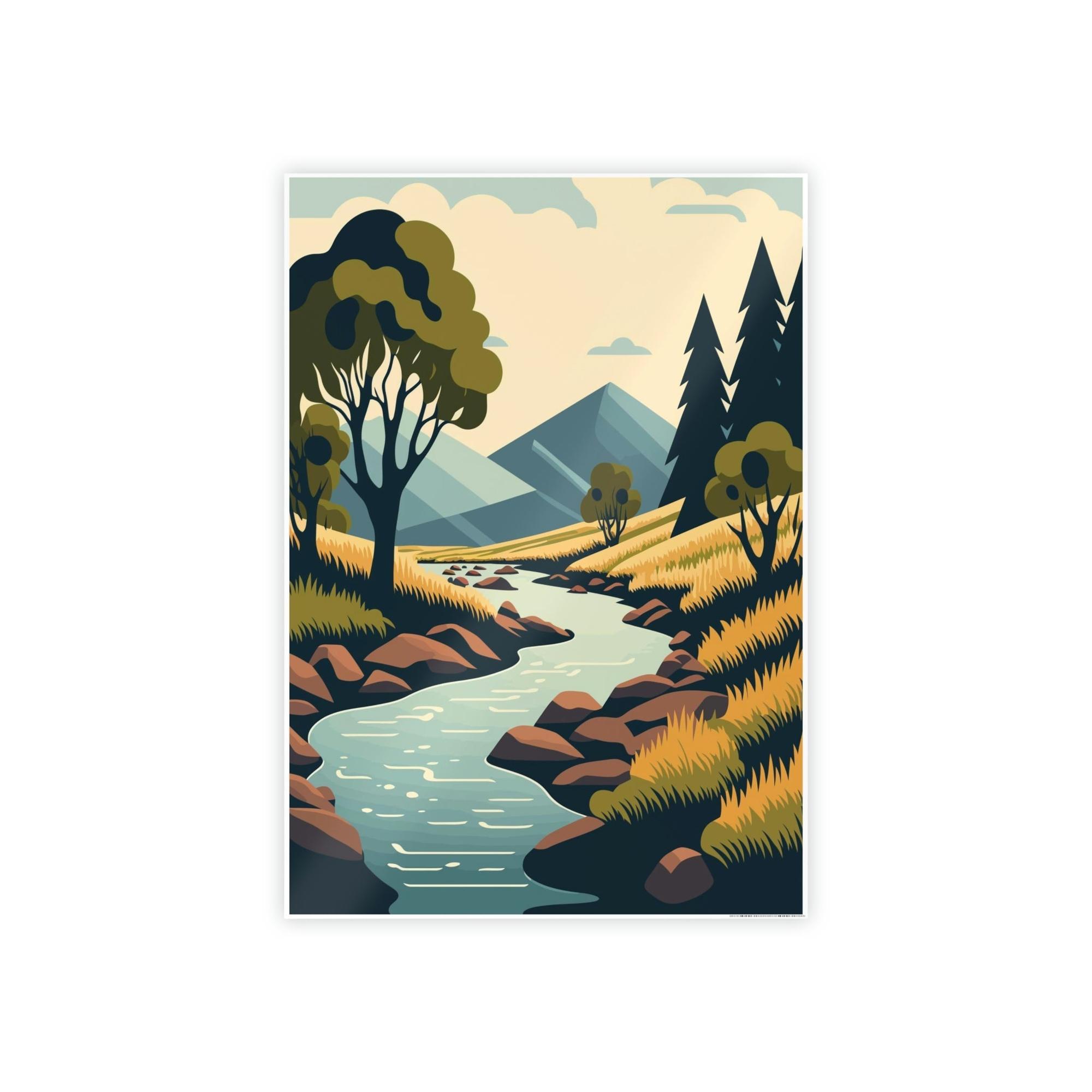 Lakes And Rivers Nature's Symphony: Framed Canvas and Poster Print of Lakes and Rivers