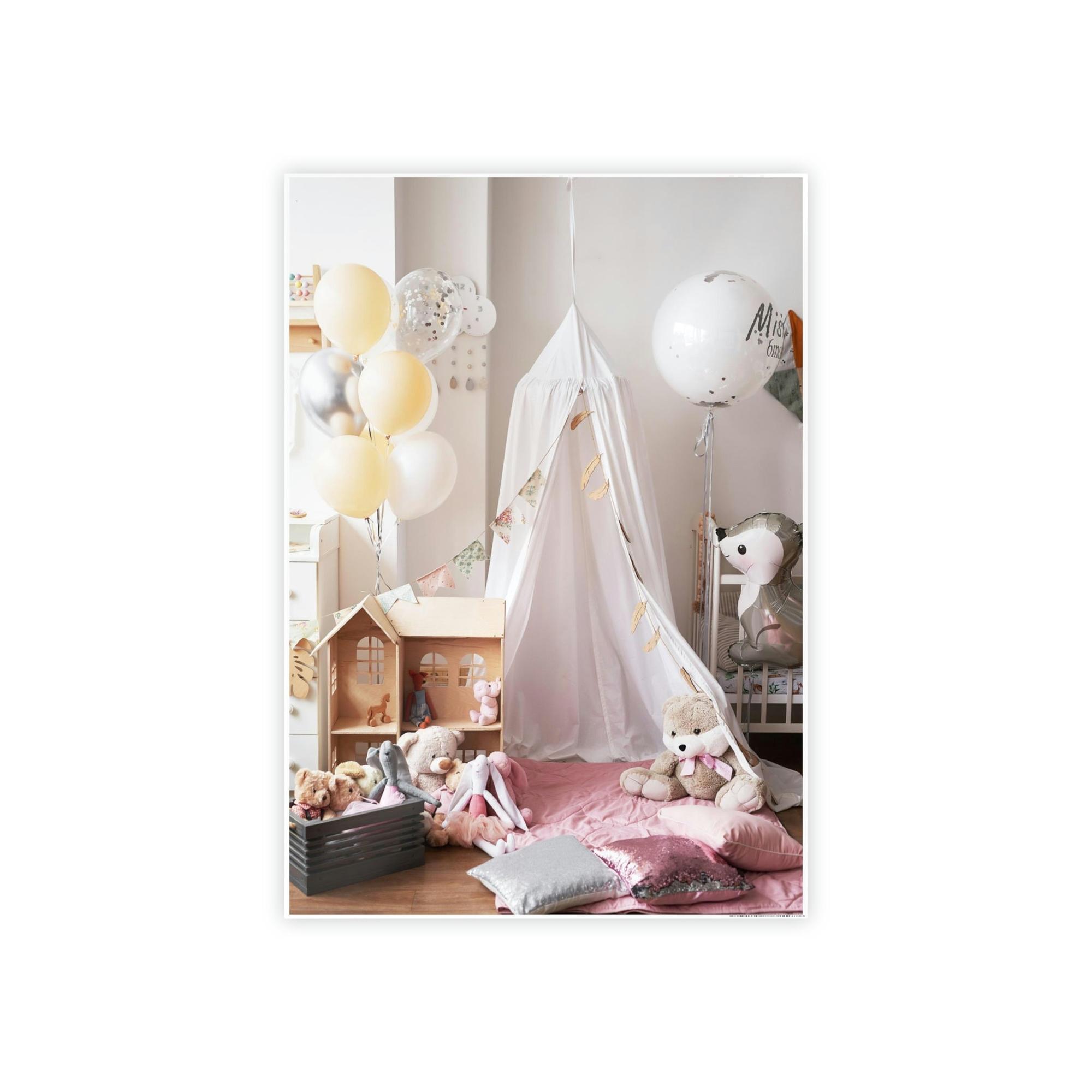 Girls Room Princess Dreams: Elegant Framed Canvas for Girls Room Wall Decor
