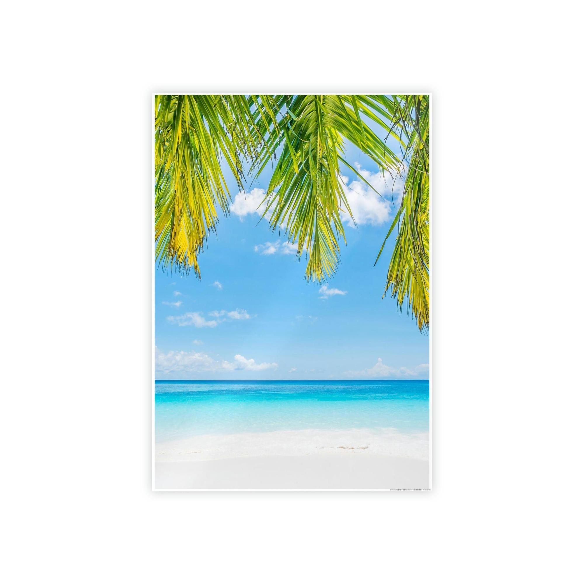Island Beach Beach Bliss: Wall Art of a Relaxing Island Beach on a Framed Canvas & Poster