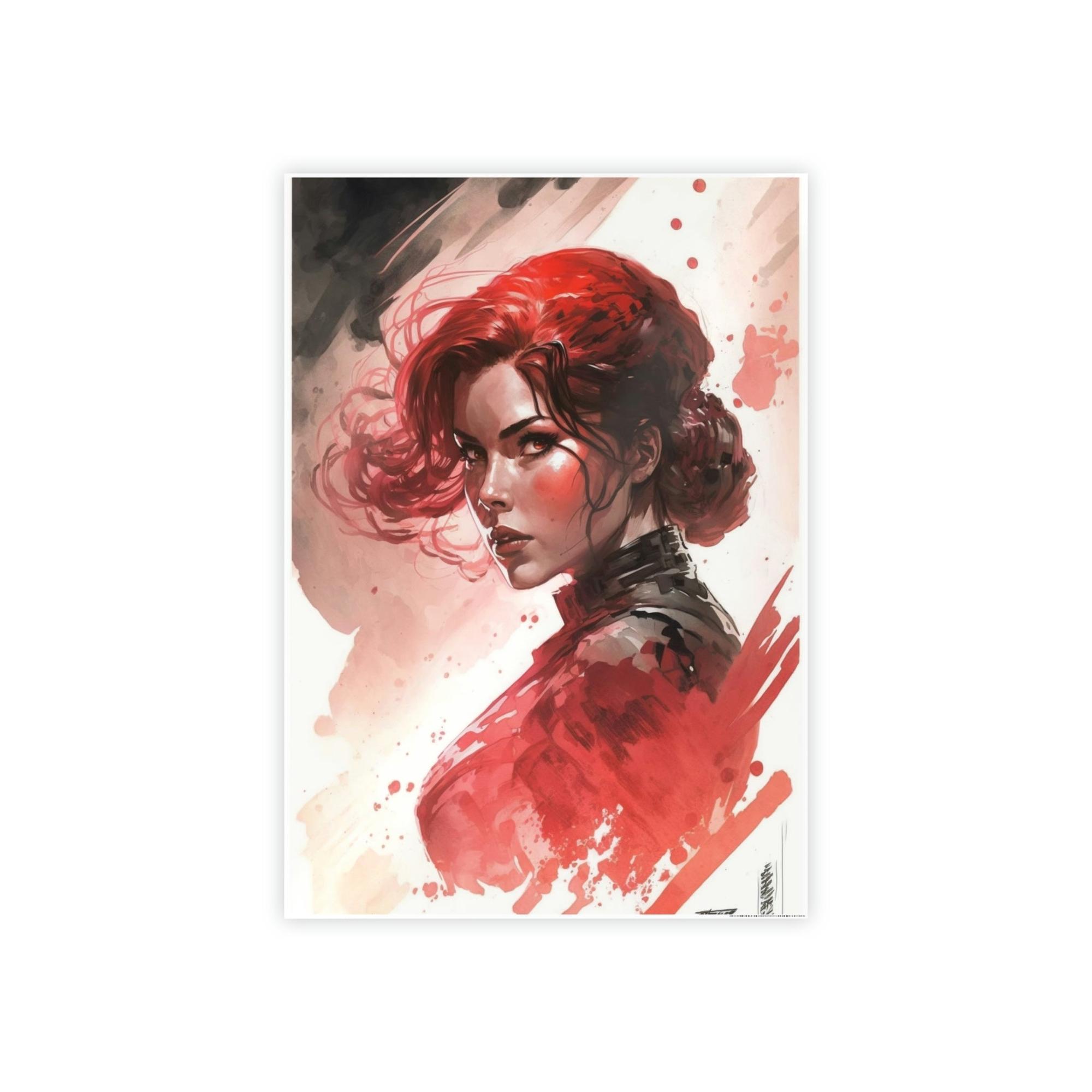 Black Widow The Black Widow: Framed Canvas and Print with Marvel Superhero Art