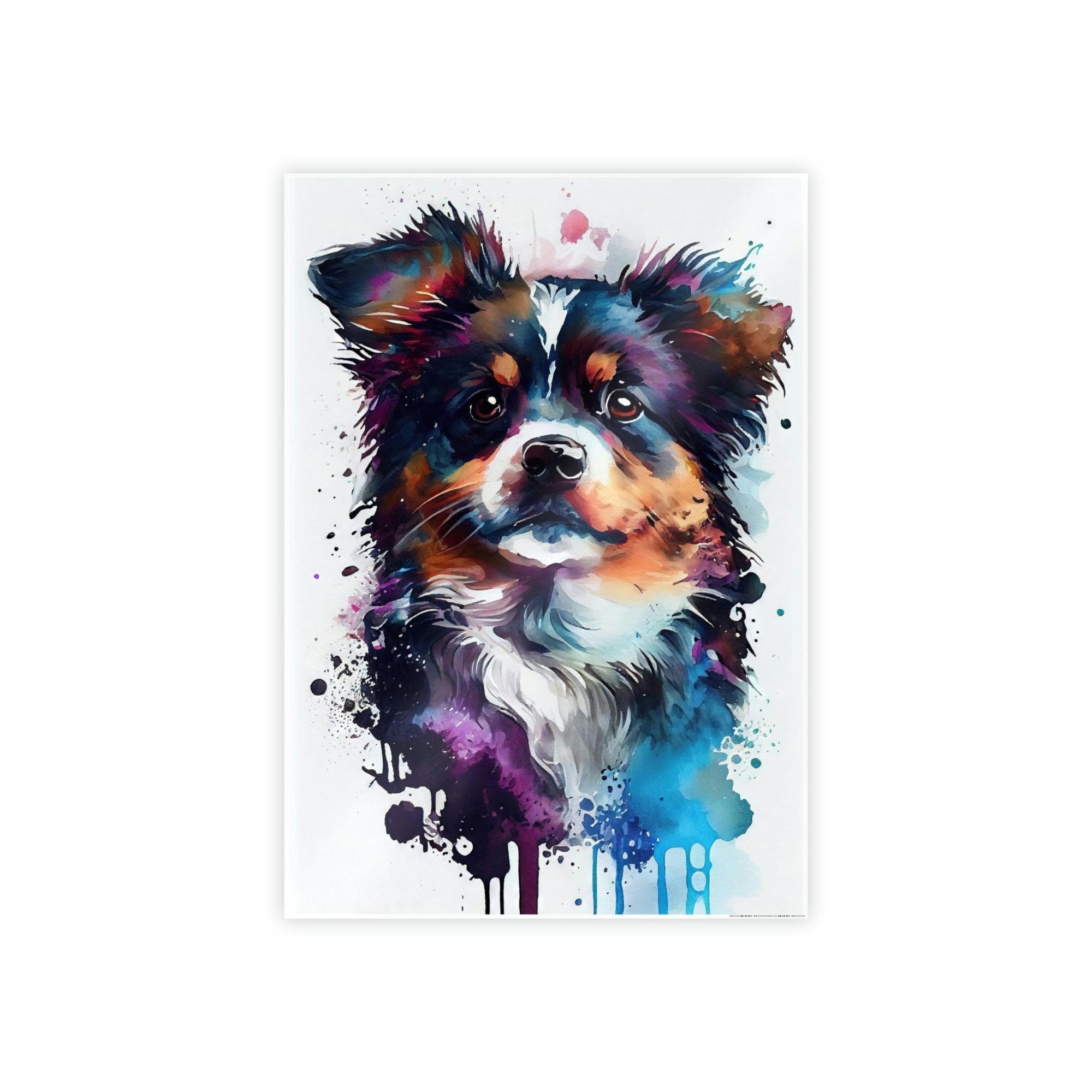 Dogs Dog's Life: Framed Poster of a Happy Pup on Canvas