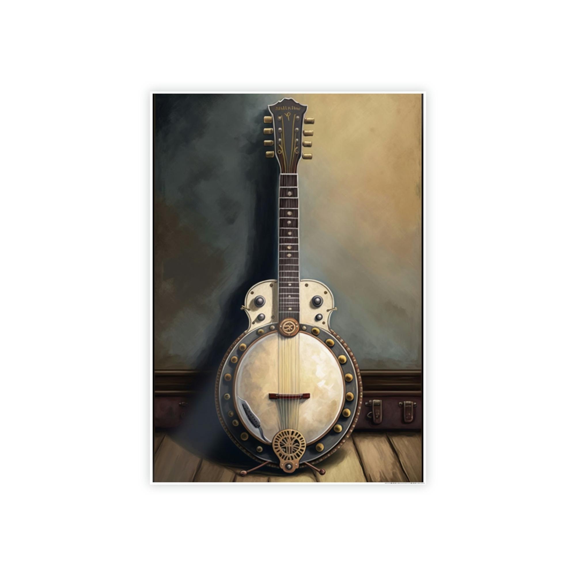 Banjo Old-Time Charm: Vintage Banjo Poster & Canvas for Your Wall