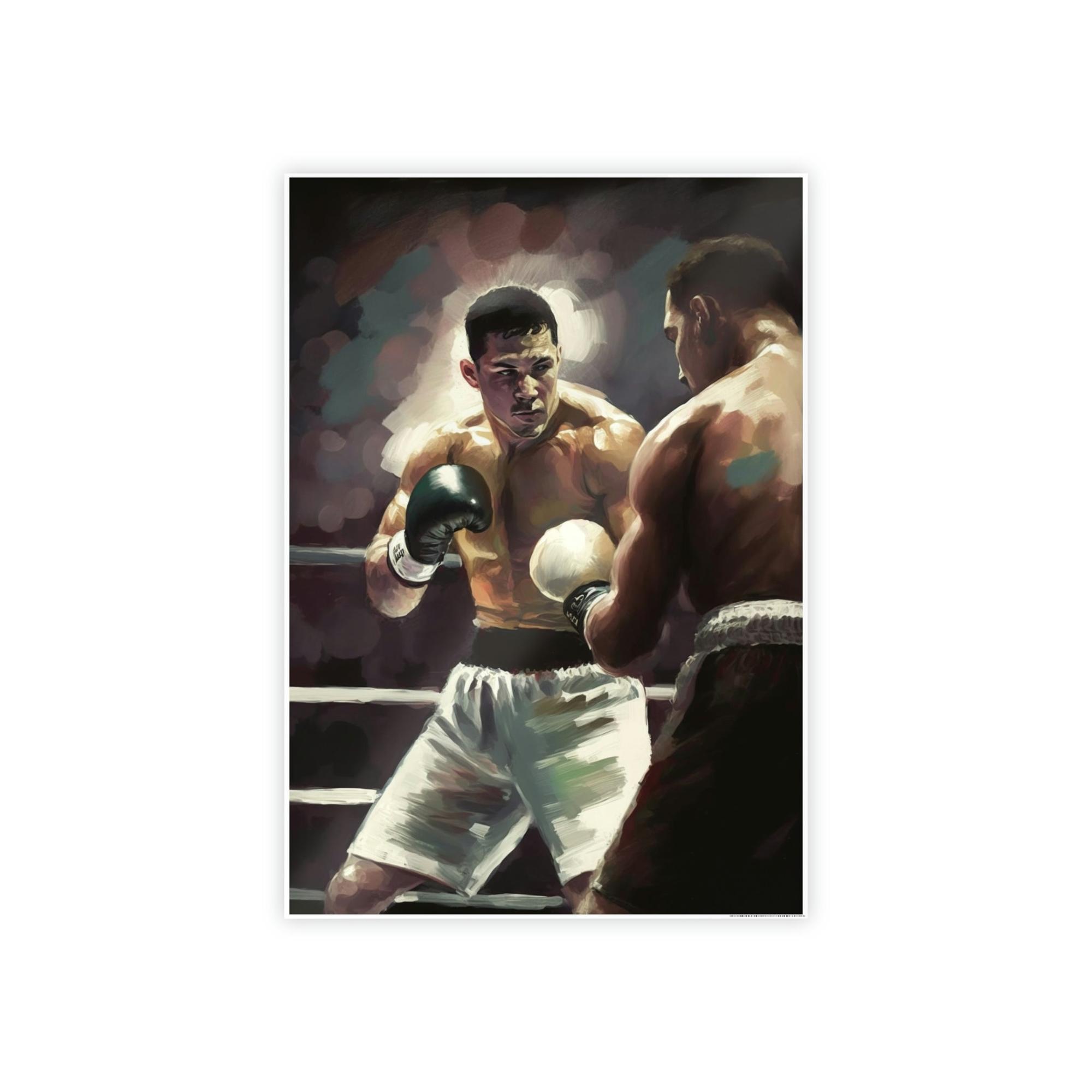 Boxing Boxing Knockout: Wall Art and Print on Canvas with Thrilling Boxing Art