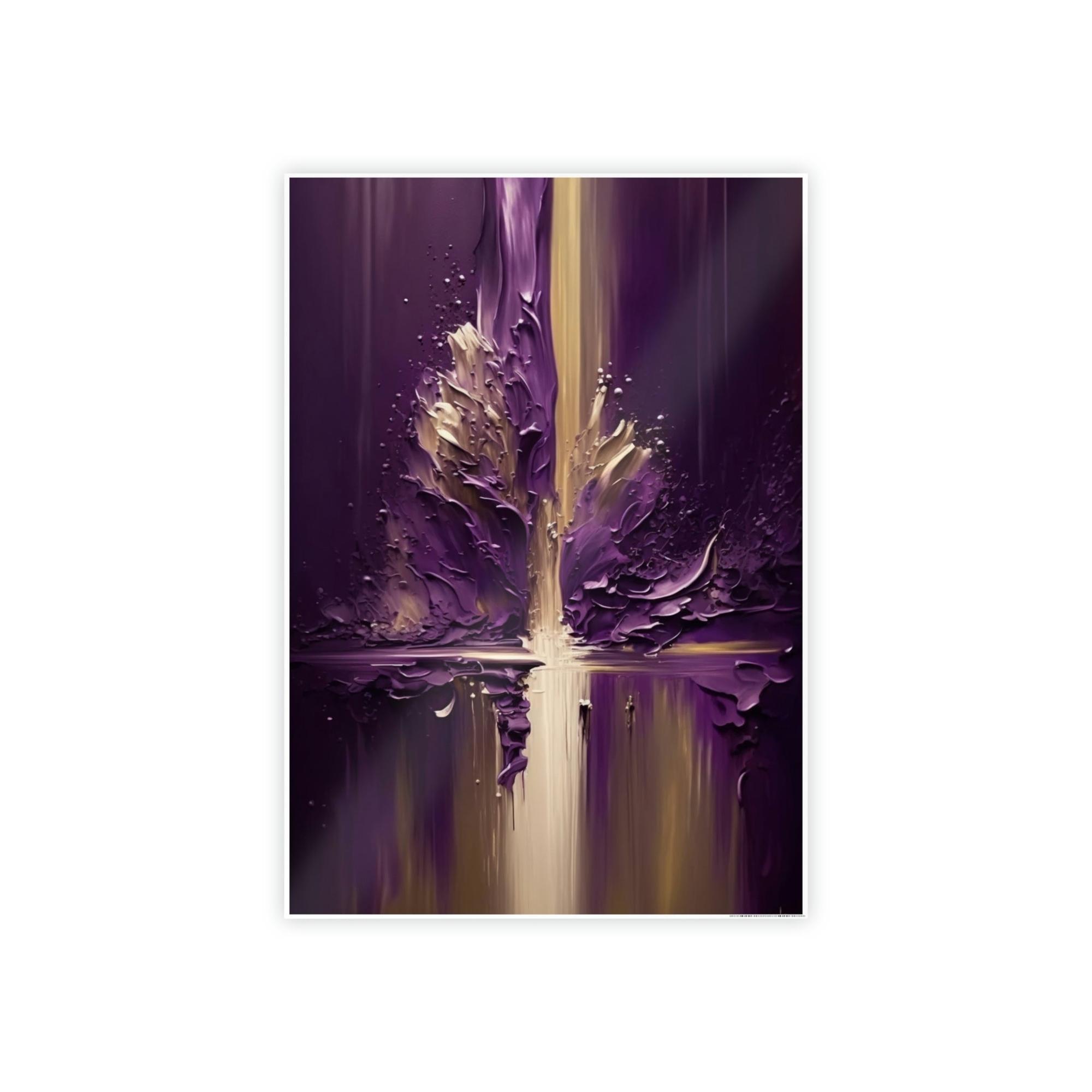 Purple Abstract Art Abstract Elegance: Natural Canvas Wall Art of Delicate Purple Shapes