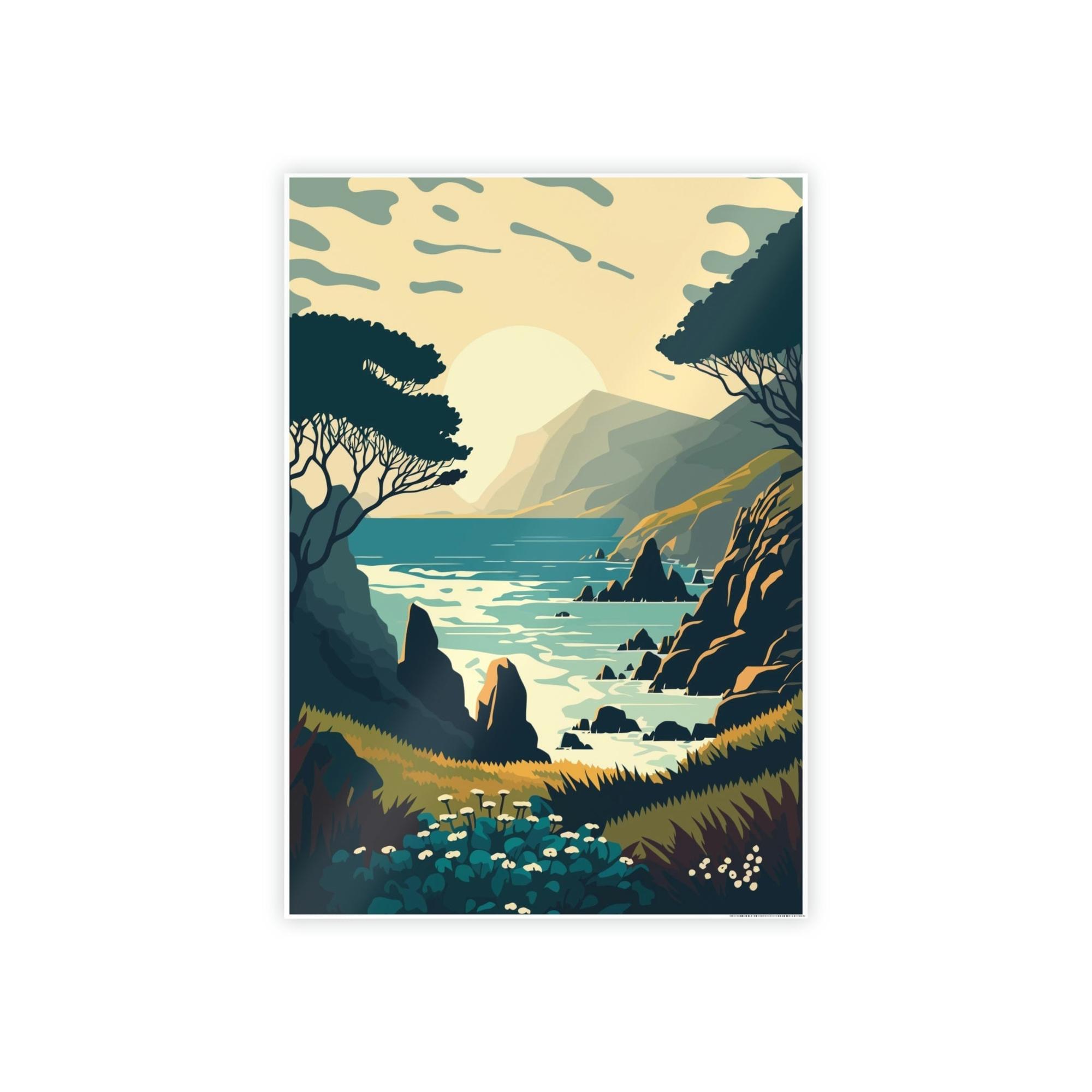Lakes And Rivers The Majesty of Lakes: Poster of a Majestic Lake on Framed Canvas