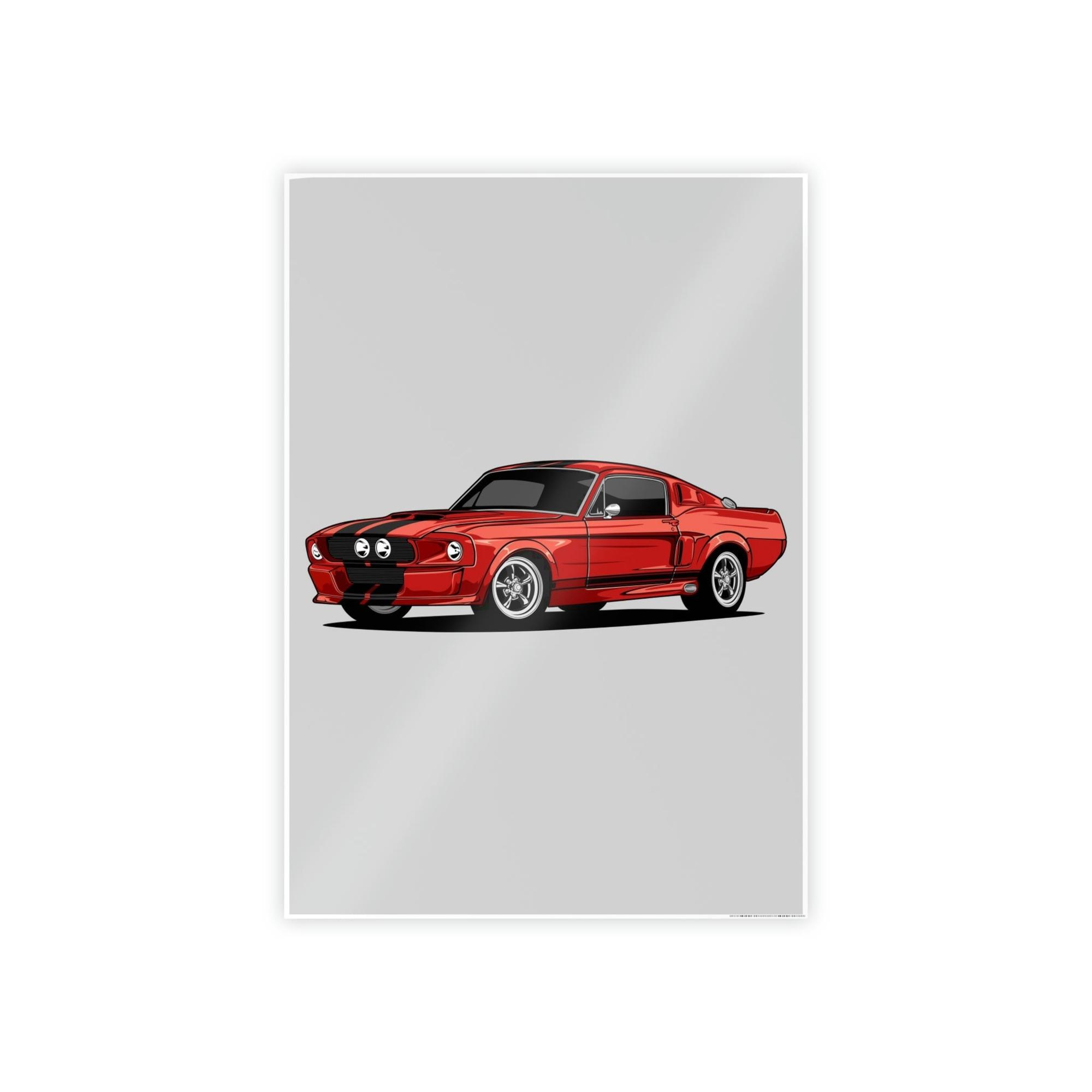 Mustang Racing Aesthetics: Canvas & Poster of a Mustang Sports Car for Wall Decor