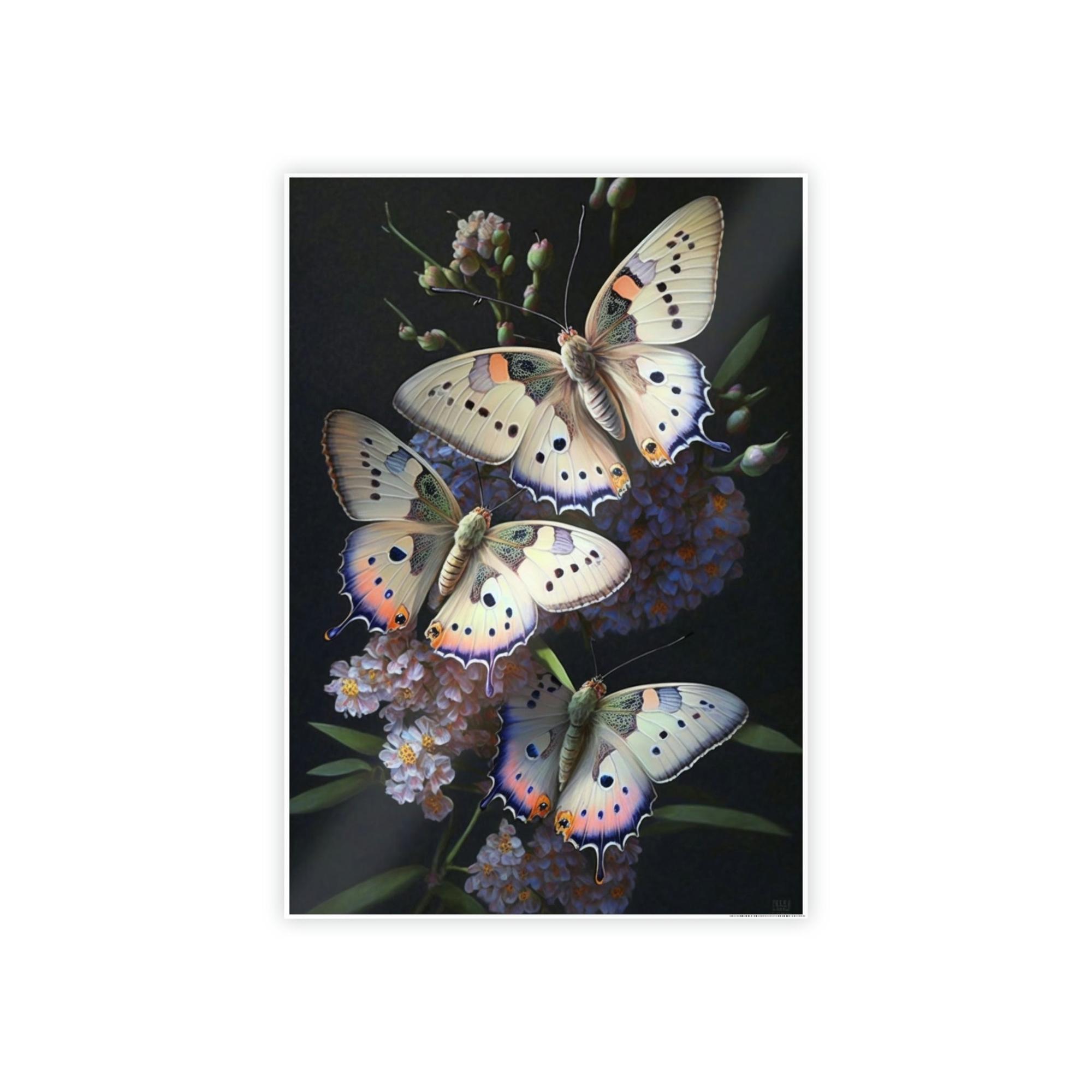 Butterflys Butterflies in Bloom: Canvas & Poster Print of Insects Pollinating Flowers