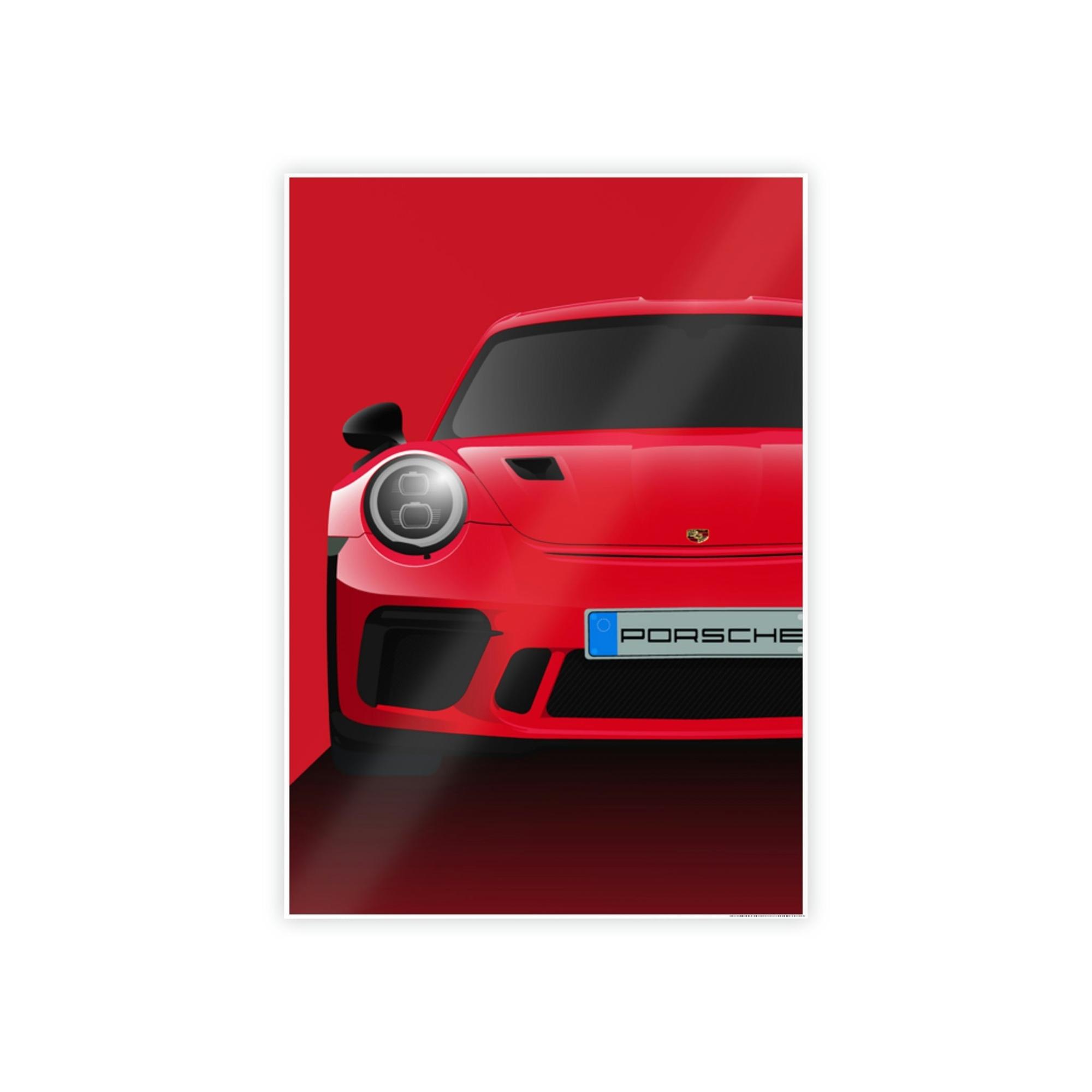 Porsche The Red Rocket: A Poster Print of a Red Porsche That Captivates the Eye