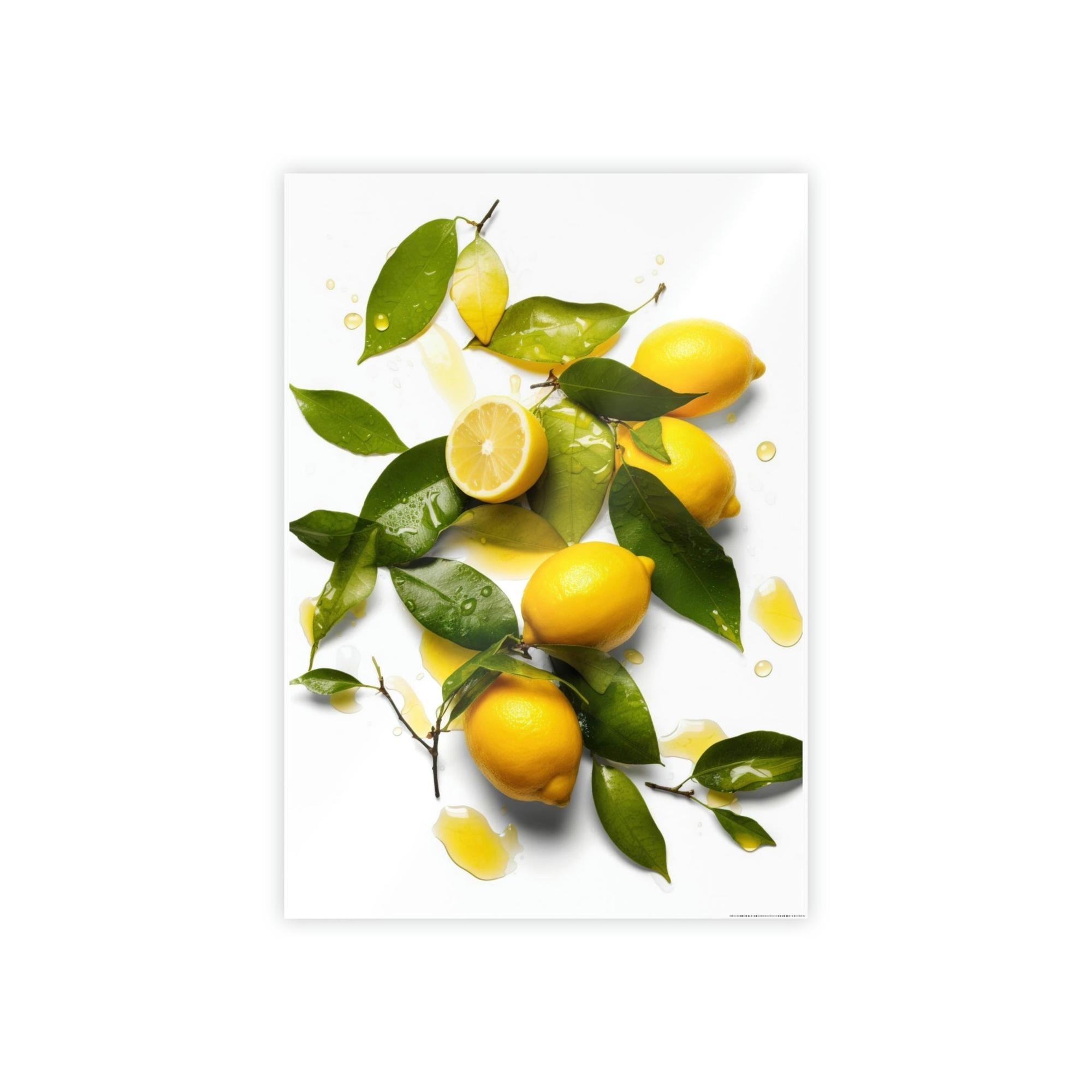 Yellow Beautiful Canvas Art Prints of Yellow Lemons on Framed Canvas