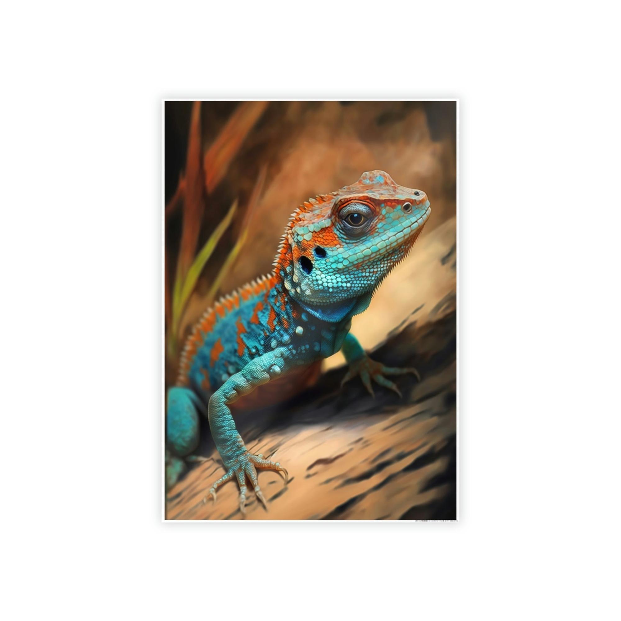 Lizards The Lizard King: Artistic Poster Featuring Regal Reptiles