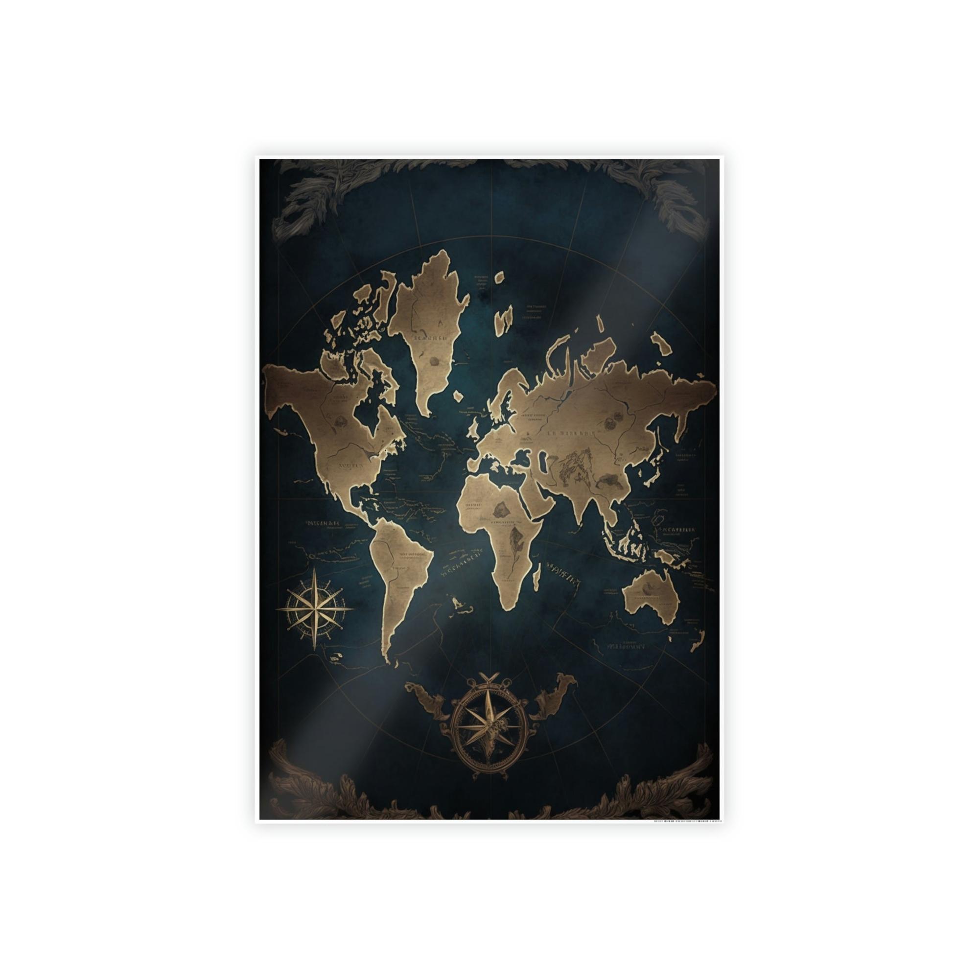 World Maps A World Without Borders: Contemporary Map Art on Canvas or Poster