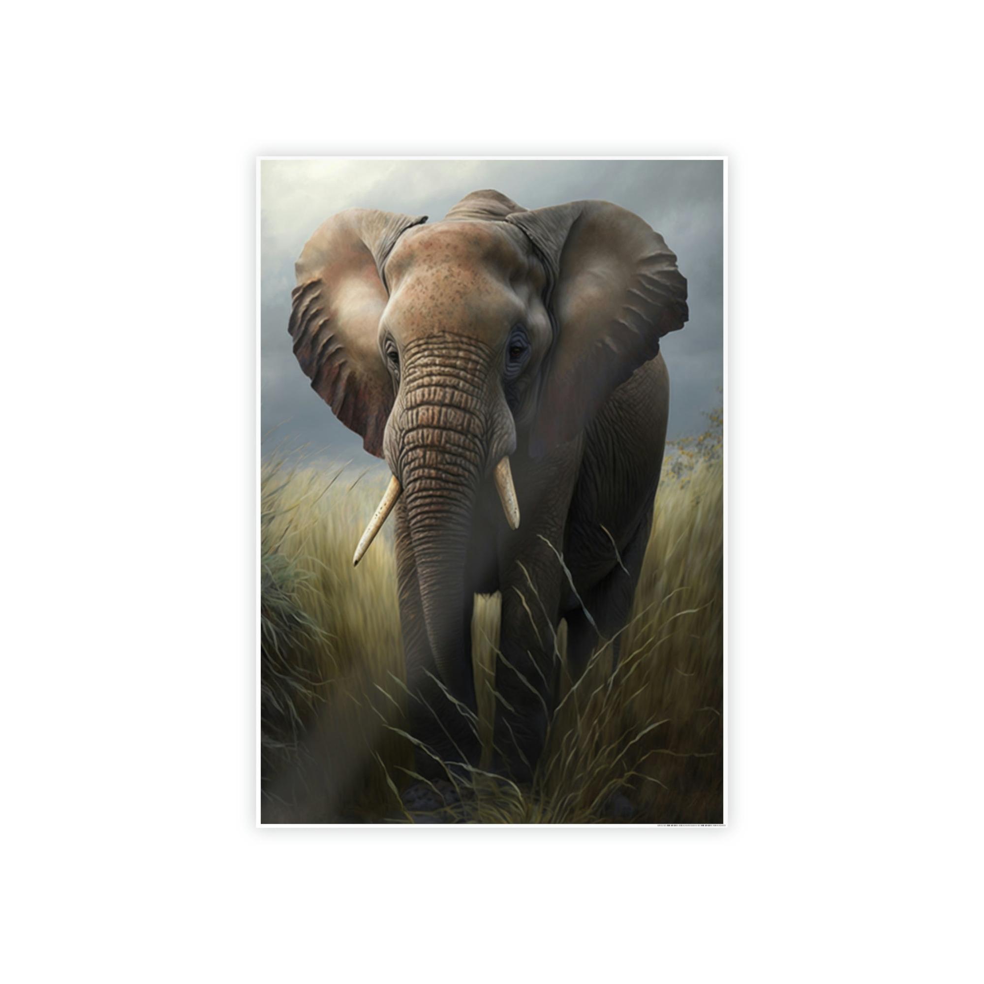 Elephants Majestic Giants: Canvas and Poster with Stunning Elephant Portrait