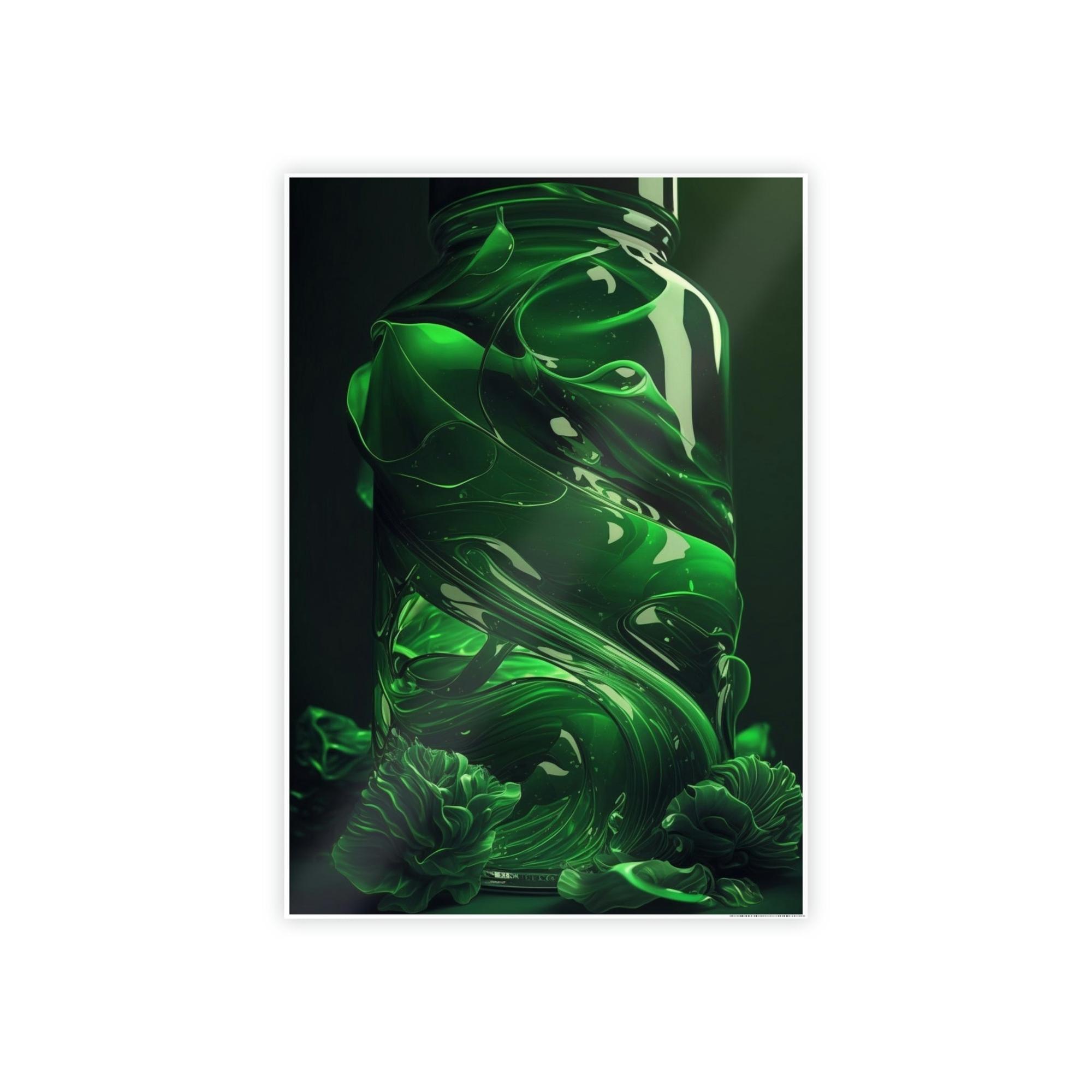 Green Shades of Green: Abstract Canvas Painting for Modern Interiors