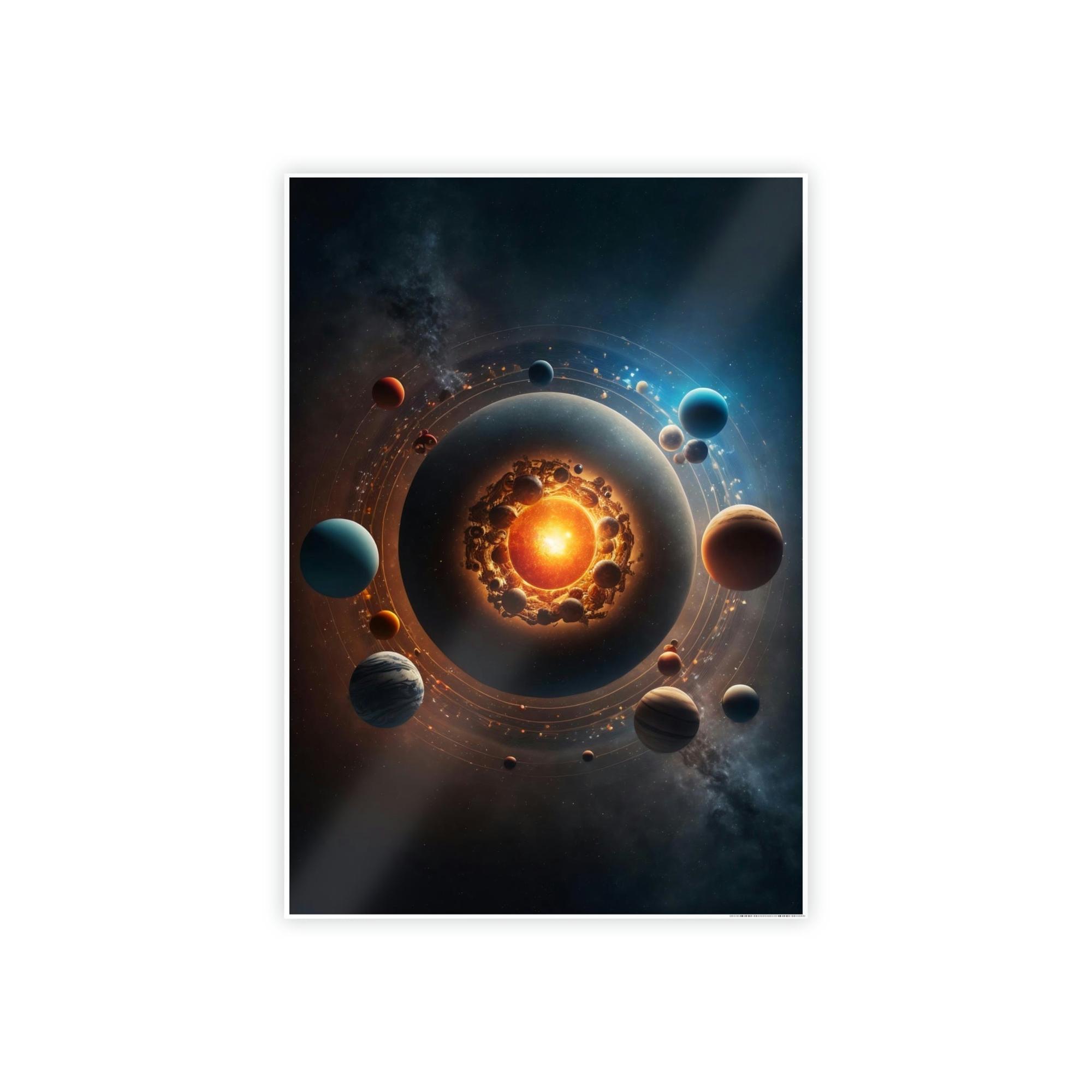 Planets Planetary Alignment: Print on Canvas of Planets in Perfect Formation on a Framed Canvas