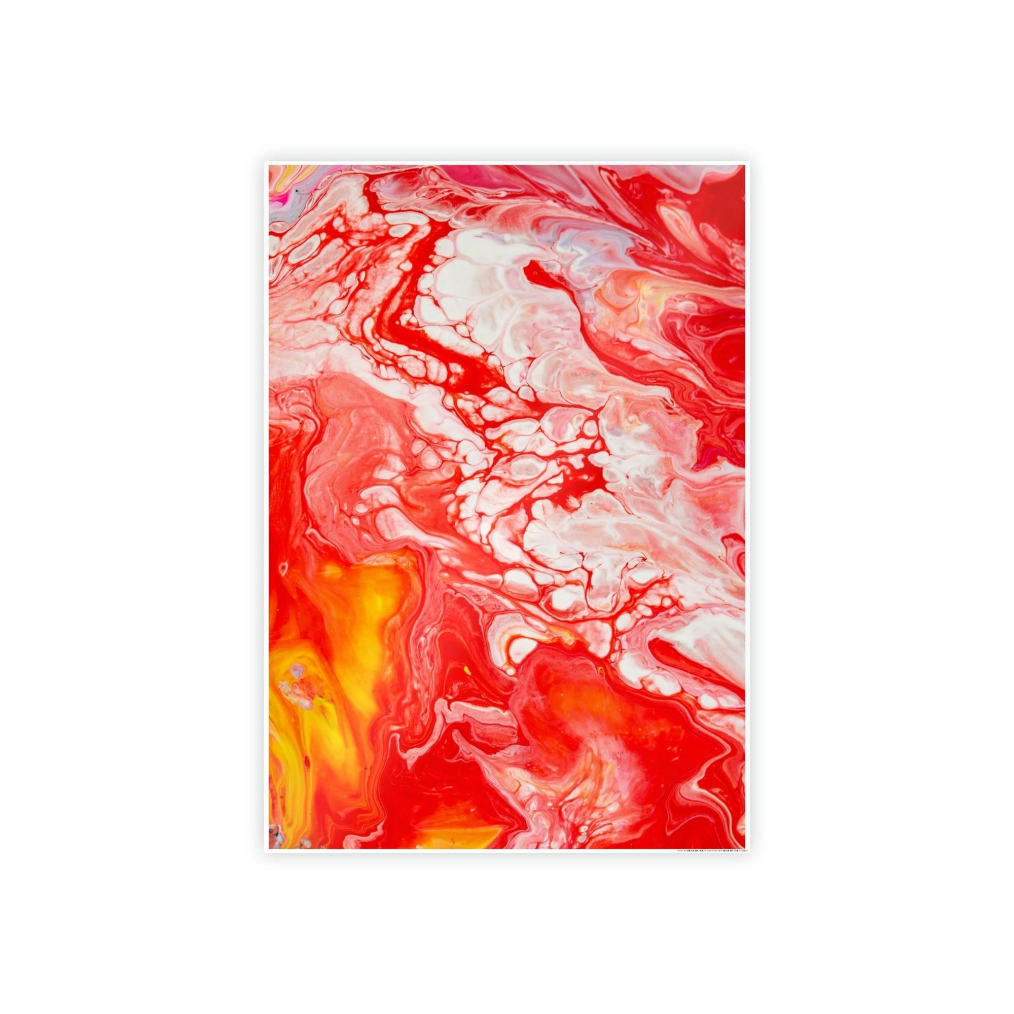 Red Abstract Art Abstract Passion: A Stunning Red Art Print on Framed Poster and Canvas