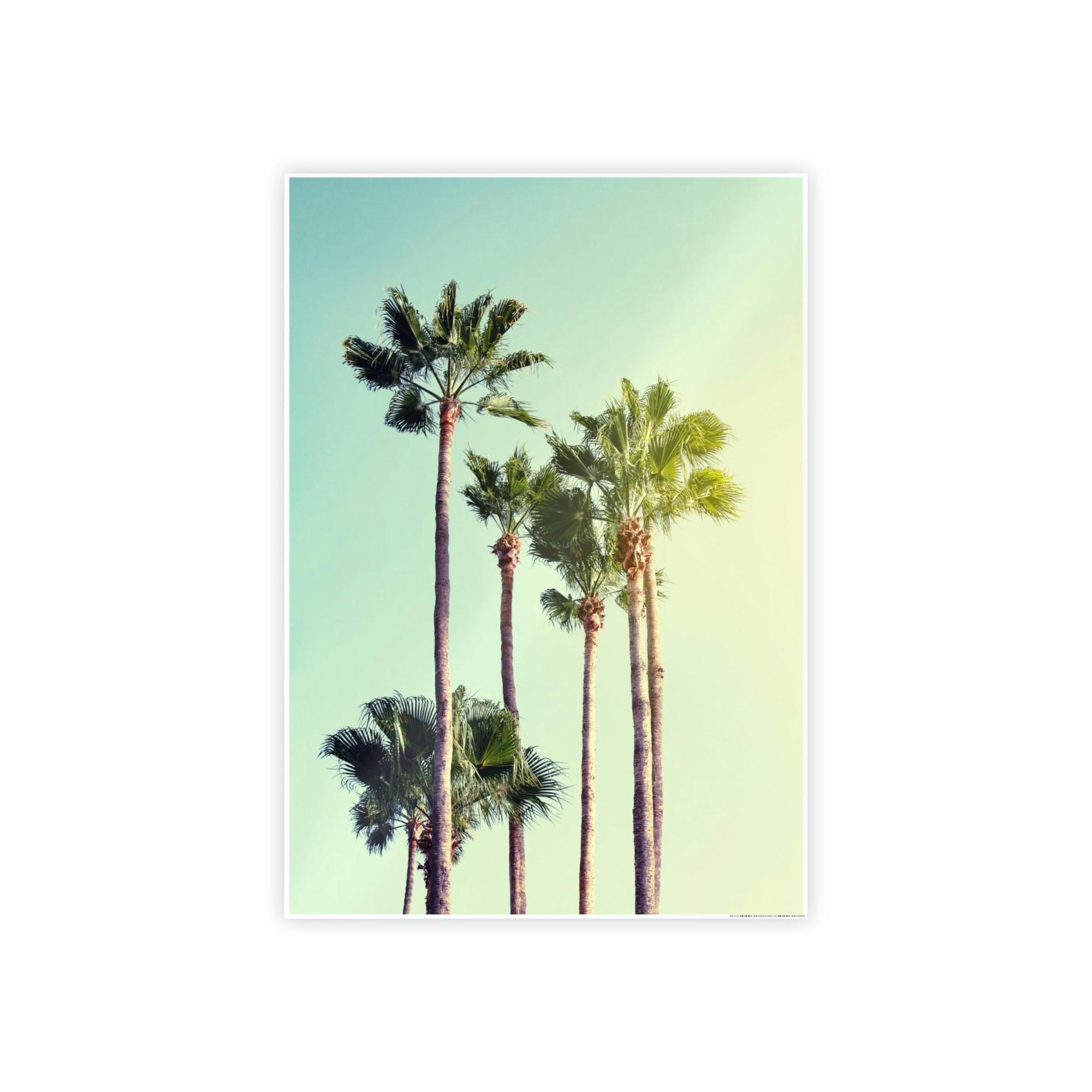 Palm Trees The Palm's Path: A Mesmerizing Wall Art of Palm Trees Lining a Road