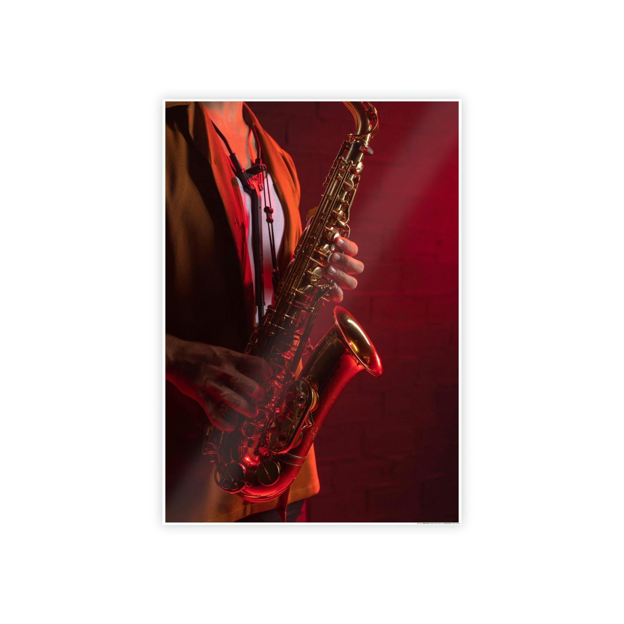 Blues Blues Night: Poster and Print on Canvas with Mood-Setting Music Art