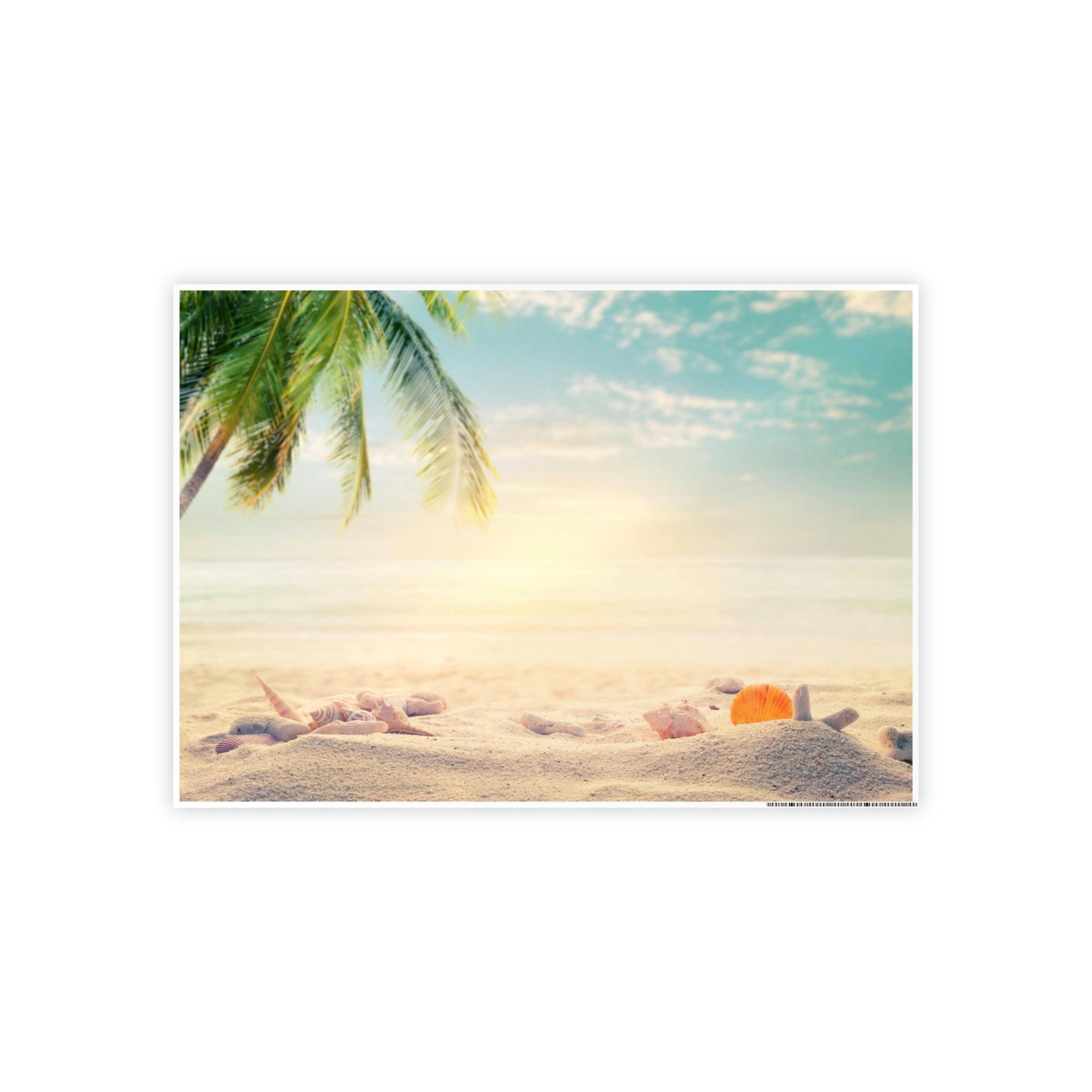 Beaches Seascape Tranquility: Coastal Framed Poster & Canvas of a Calm Beach View