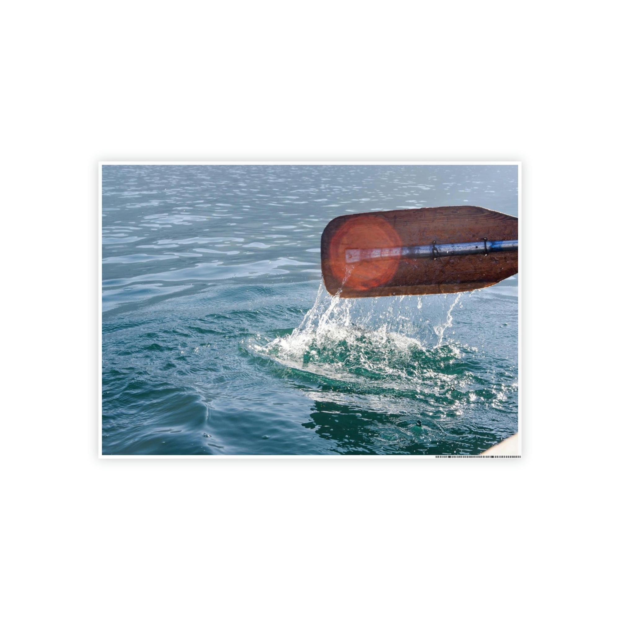 Boating Sailing the Seas: Natural Canvas and Framed Poster with Boating Art