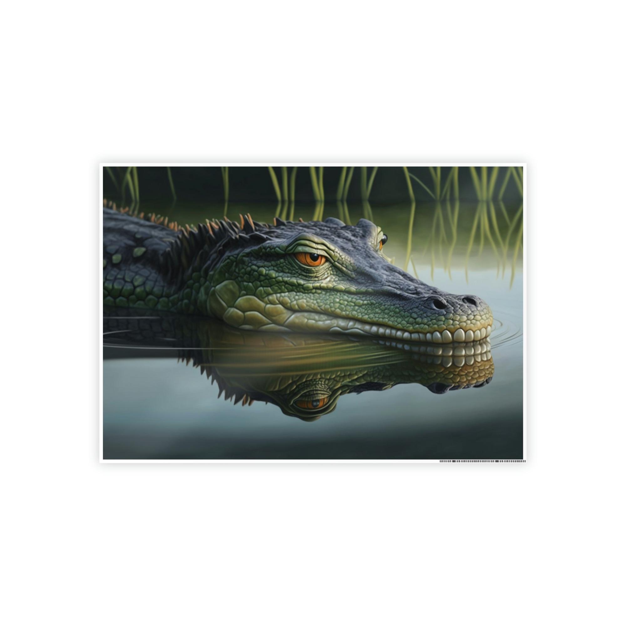 Alligators Alligator Adventure: A Framed Canvas & Poster Artwork of a Wild Gator Scene