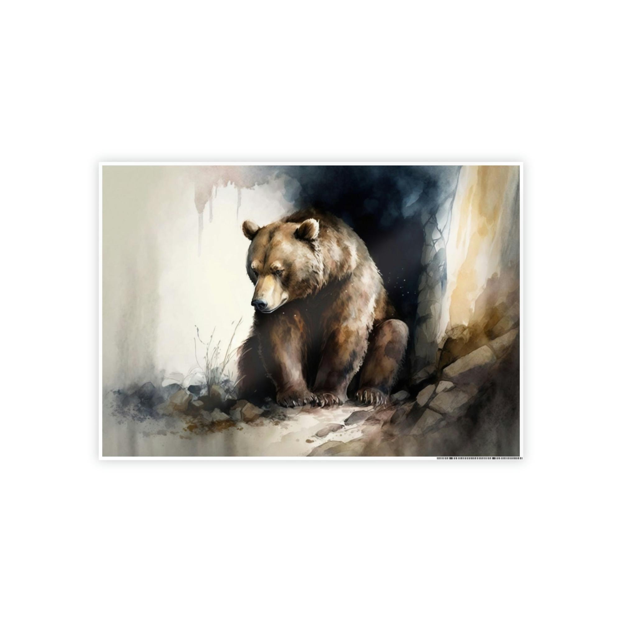 Bears The Watchful Eye: Natural Canvas & Poster Print of a Grizzly Bear in the Wild