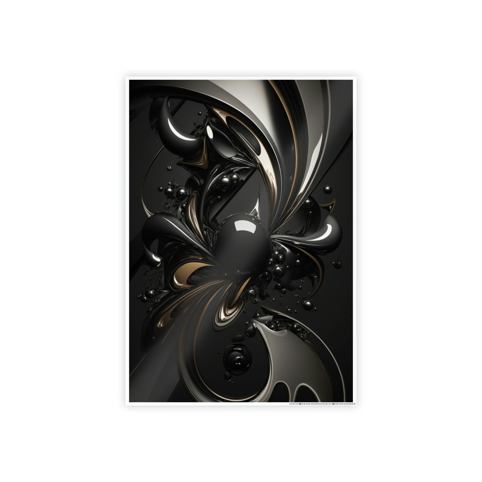 Black Shades of Midnight: Stunning Black Canvas Print for Bold Home Decor