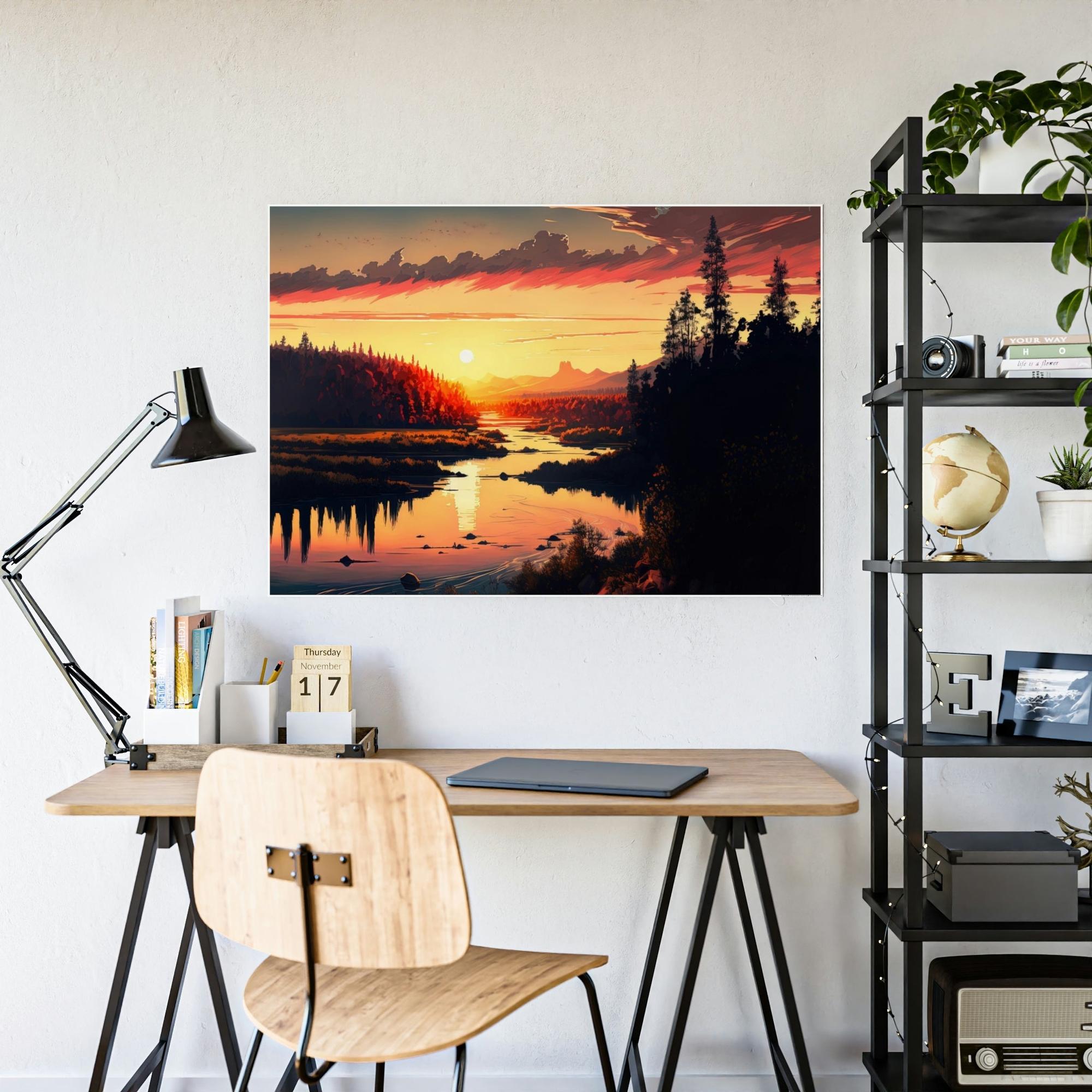Lakes And Rivers Colors of the River: Natural Canvas Wall Art with Vibrant River Scenery