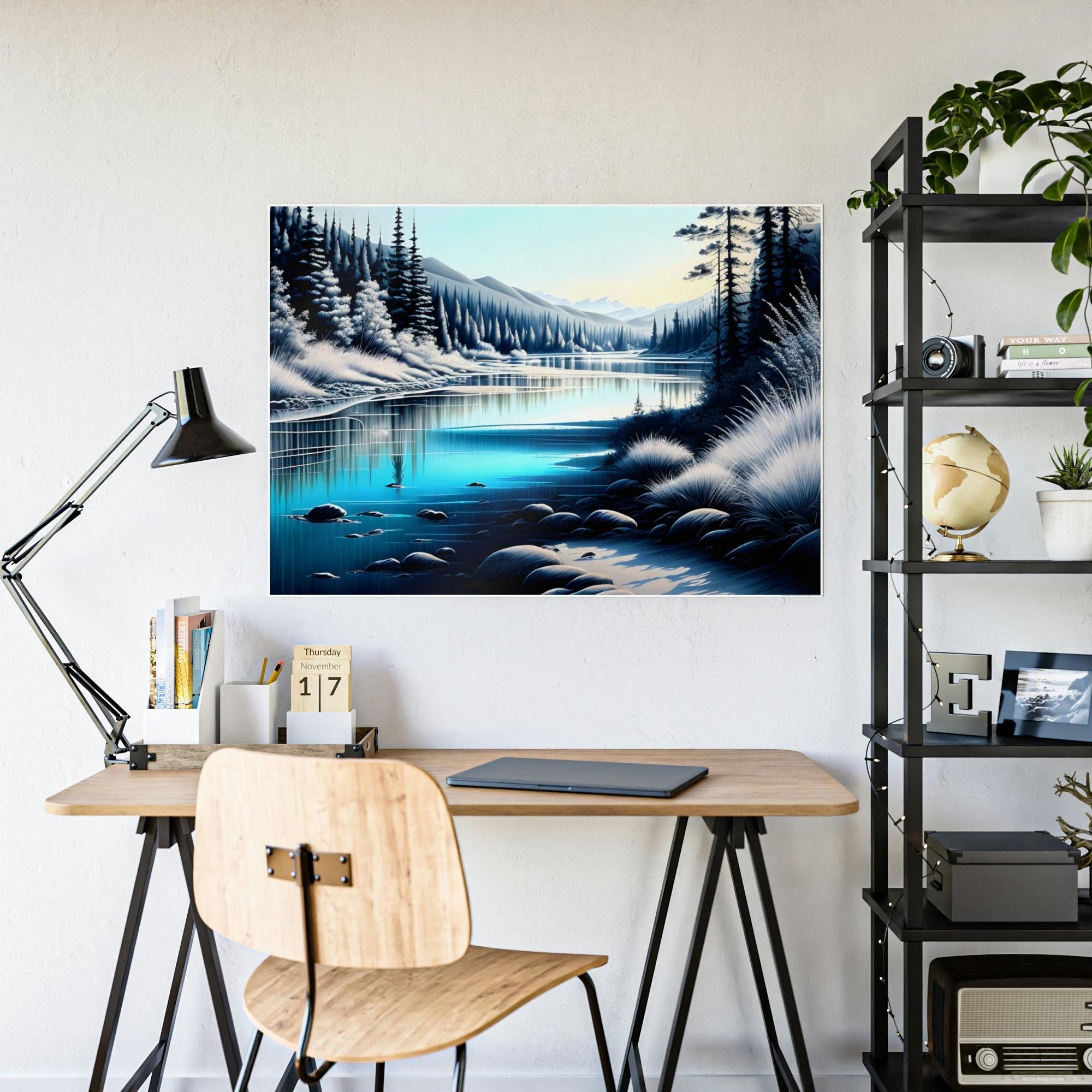 Lakes And Rivers Riverside Beauty: Natural Canvas Wall Art of a Beautiful River Landscape