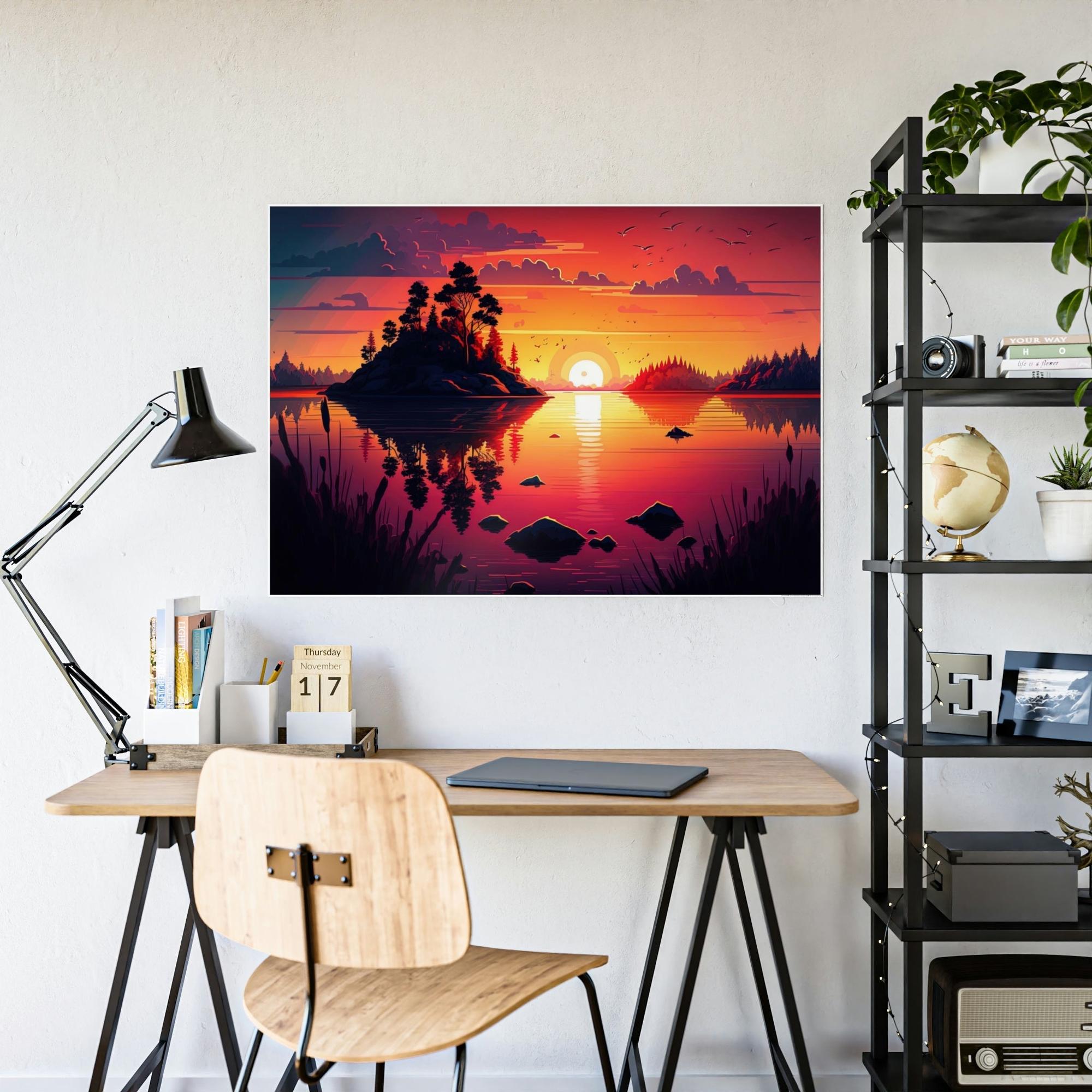 Lakes And Rivers The Majesty of Lakes and Rivers: Natural Canvas Wall Art of Stunning Scenery