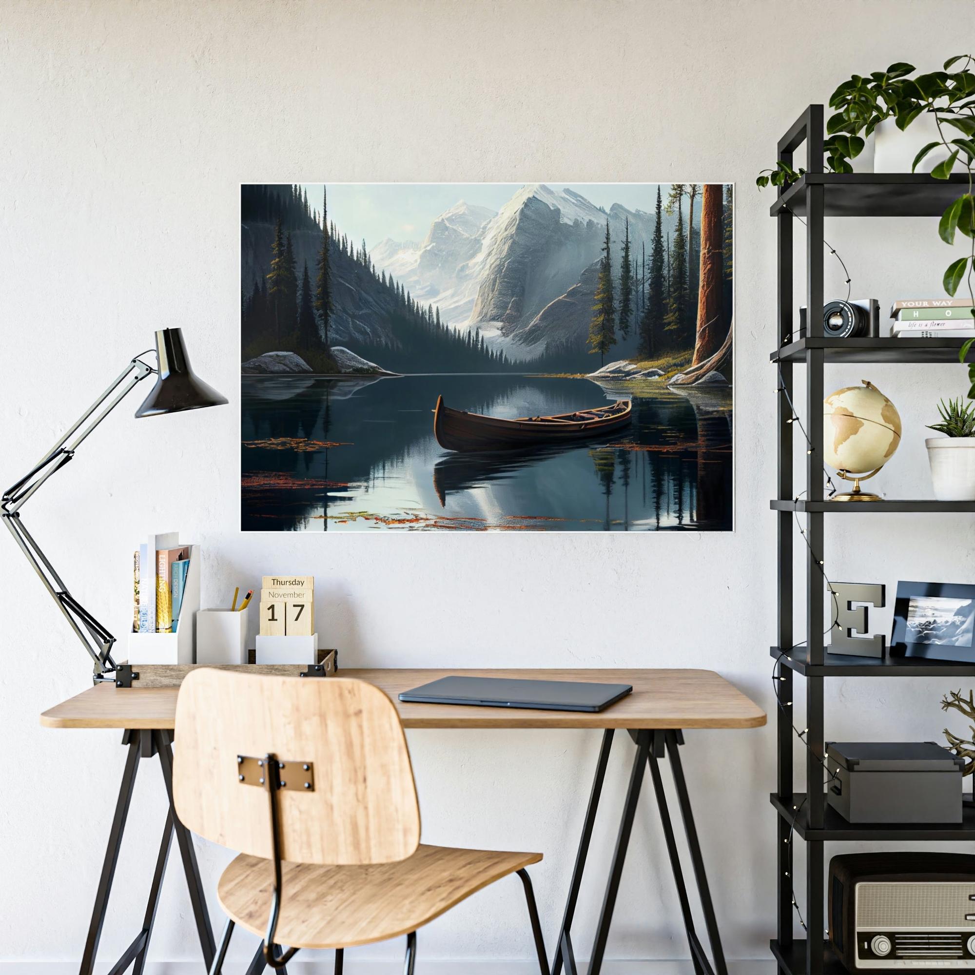 Lakes And Rivers The Beauty of Nature: Wall Art of a Serene Lakeside on Natural Canvas