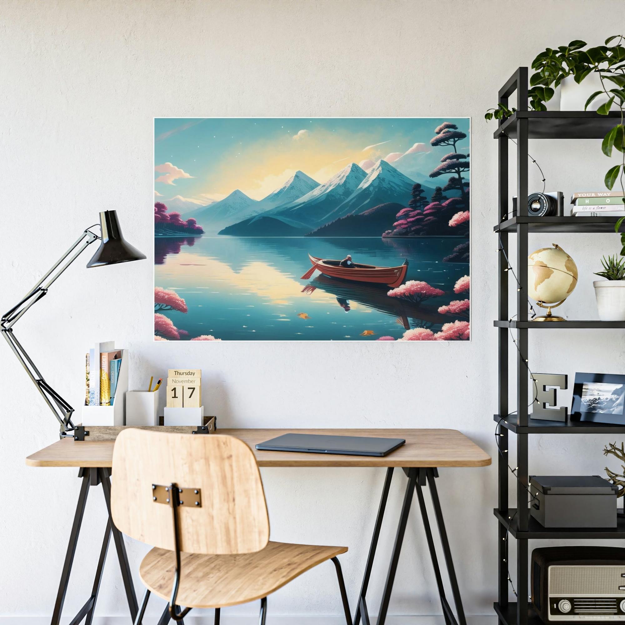 Lakes And Rivers Awe-Inspiring Waters: Framed Canvas Print of Beautiful Lakes and Rivers