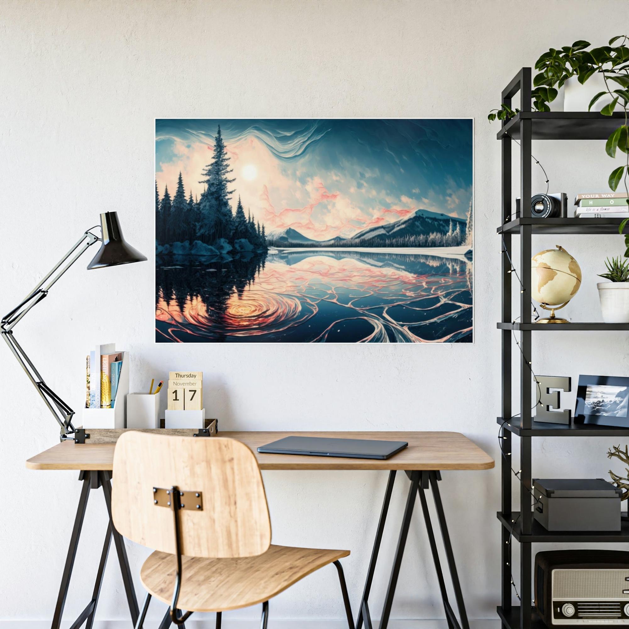 Lakes And Rivers Lakeside Memories: Print on Canvas & Poster of a Stunning Lake View