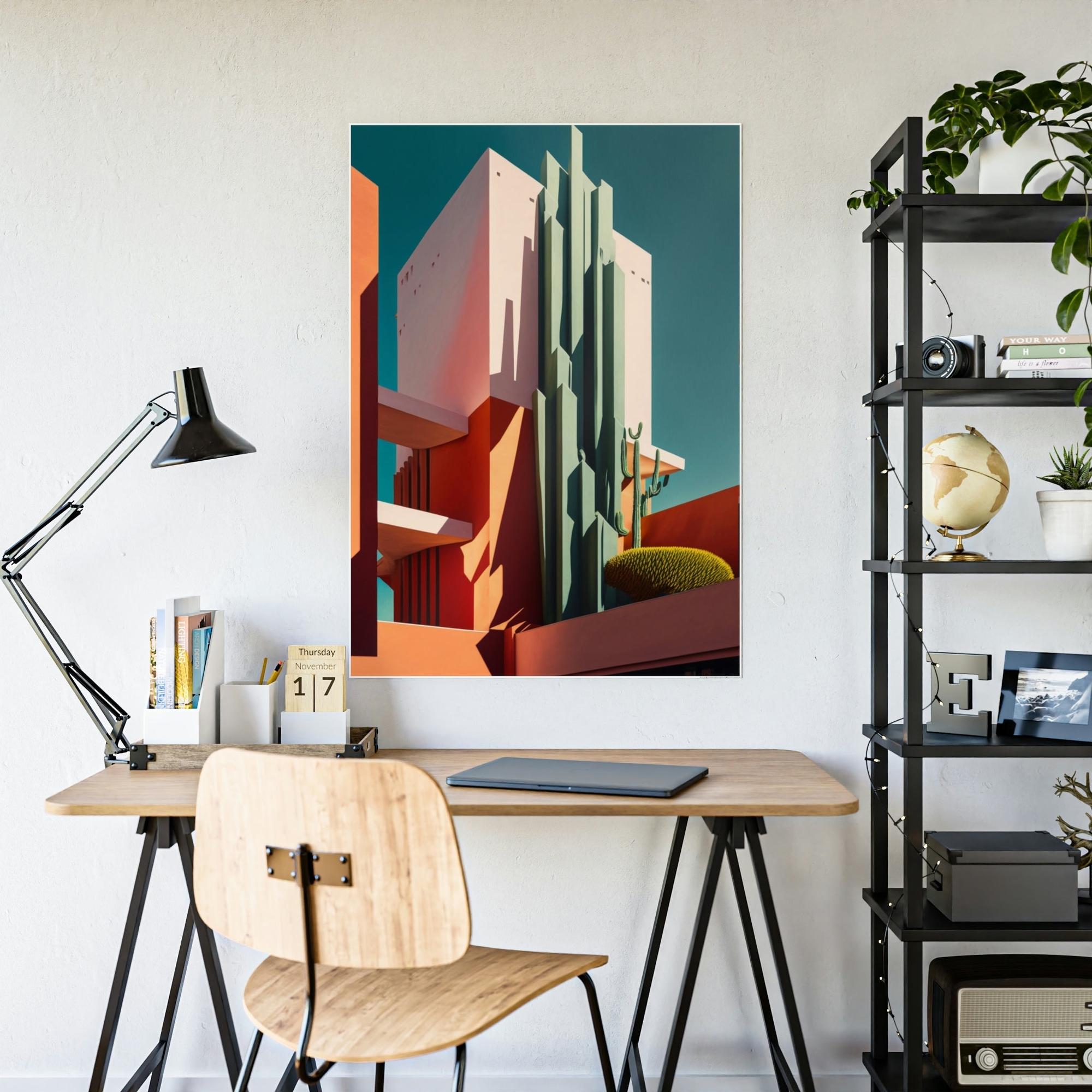 Abstract Architecture Urban Geometry on Natural Canvas & Poster: Art Print of Modern Architecture